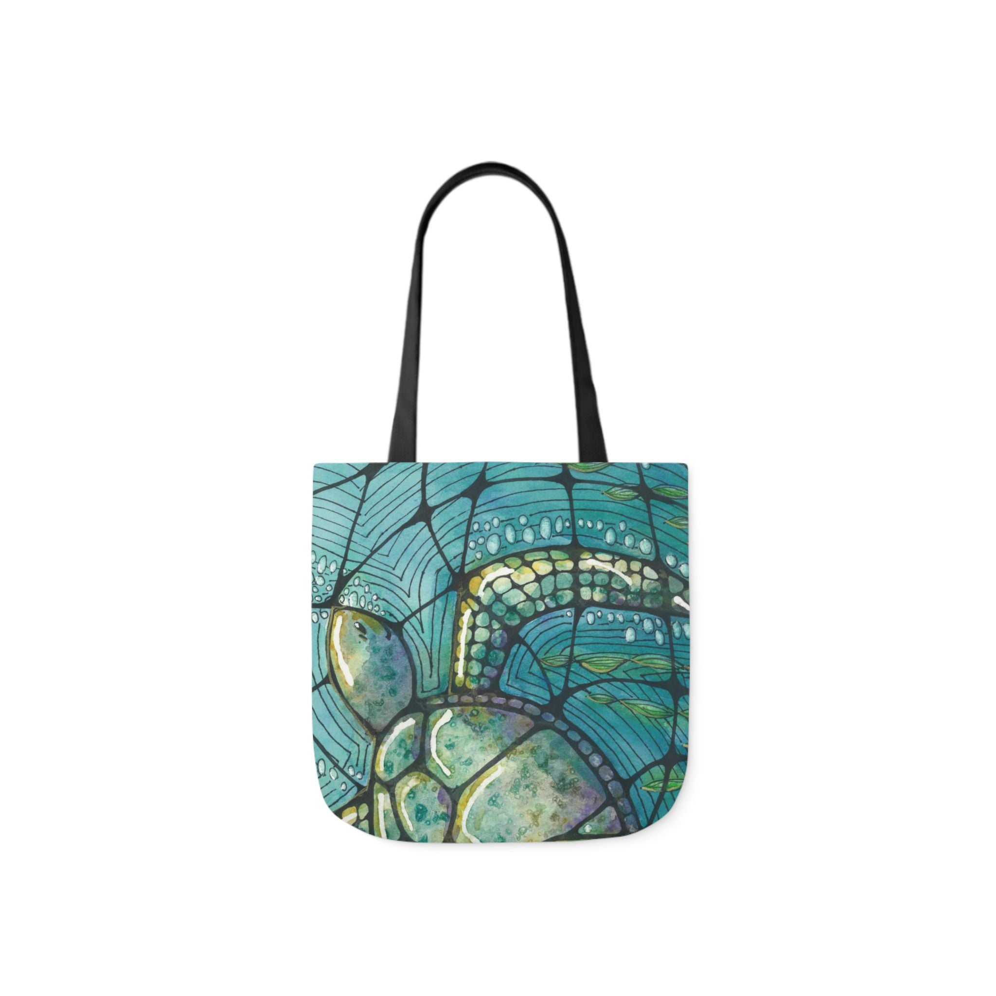 Canvas Tote Bags, Colourful Abstract Designs, 5-Color Straps, 3 Sizes.  For Family and friends or a Special Gift #73 Turtling Along