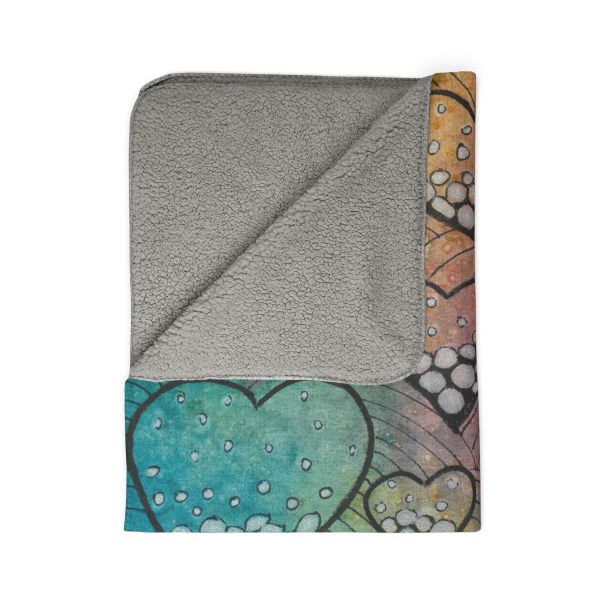 Fleece Throw Blanket, Textured Sherpa Underside, Hemmed, 2 Sizes. Colourful Abstract Design. Perfect for Bedroom, Living Room, or Special Gift #97 Whats Love Got To Do With It