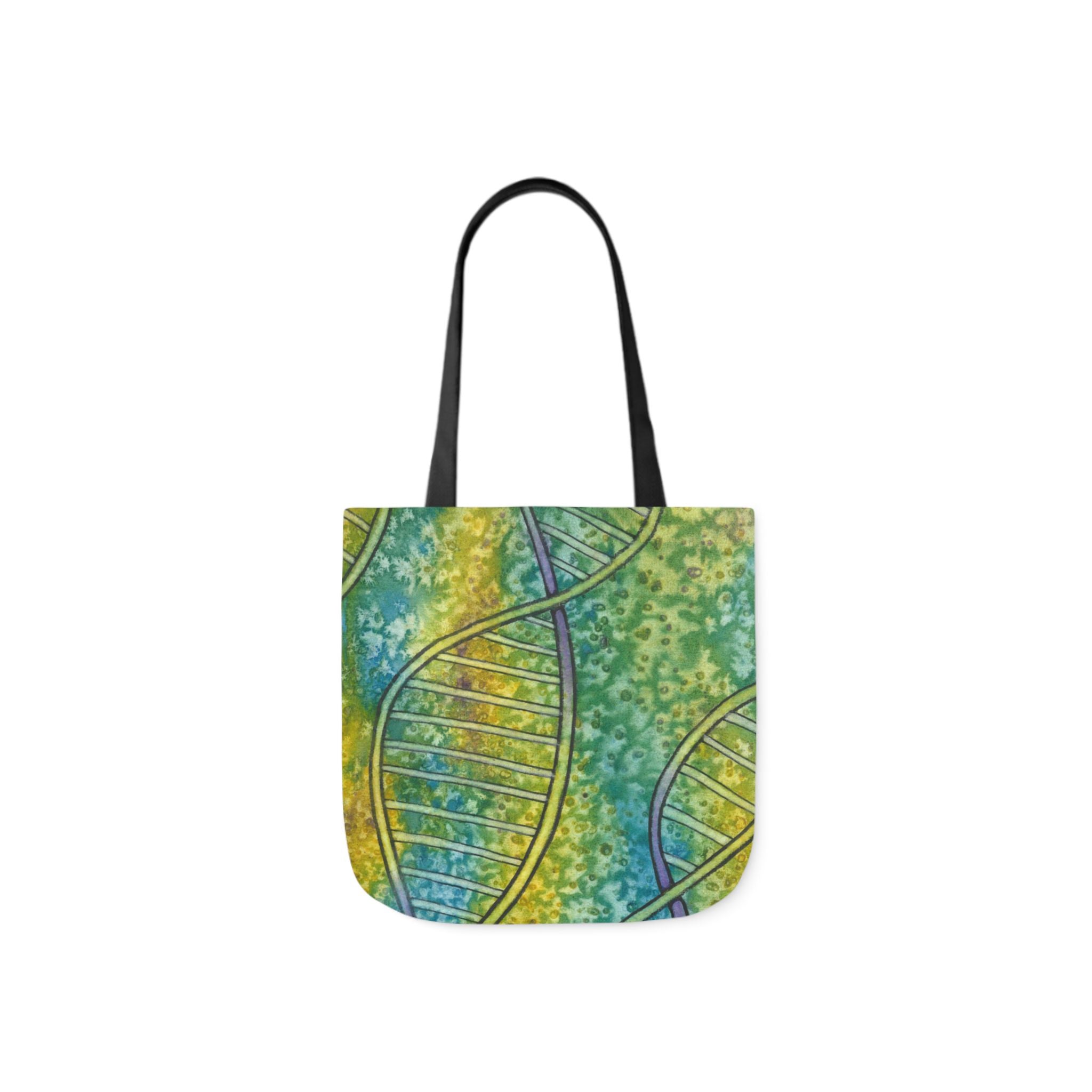 Canvas Tote Bags, Colourful Abstract Designs, 5-Color Straps, 3 Sizes.  For Family and friends or a Special Gift #99 Crop Of DNA