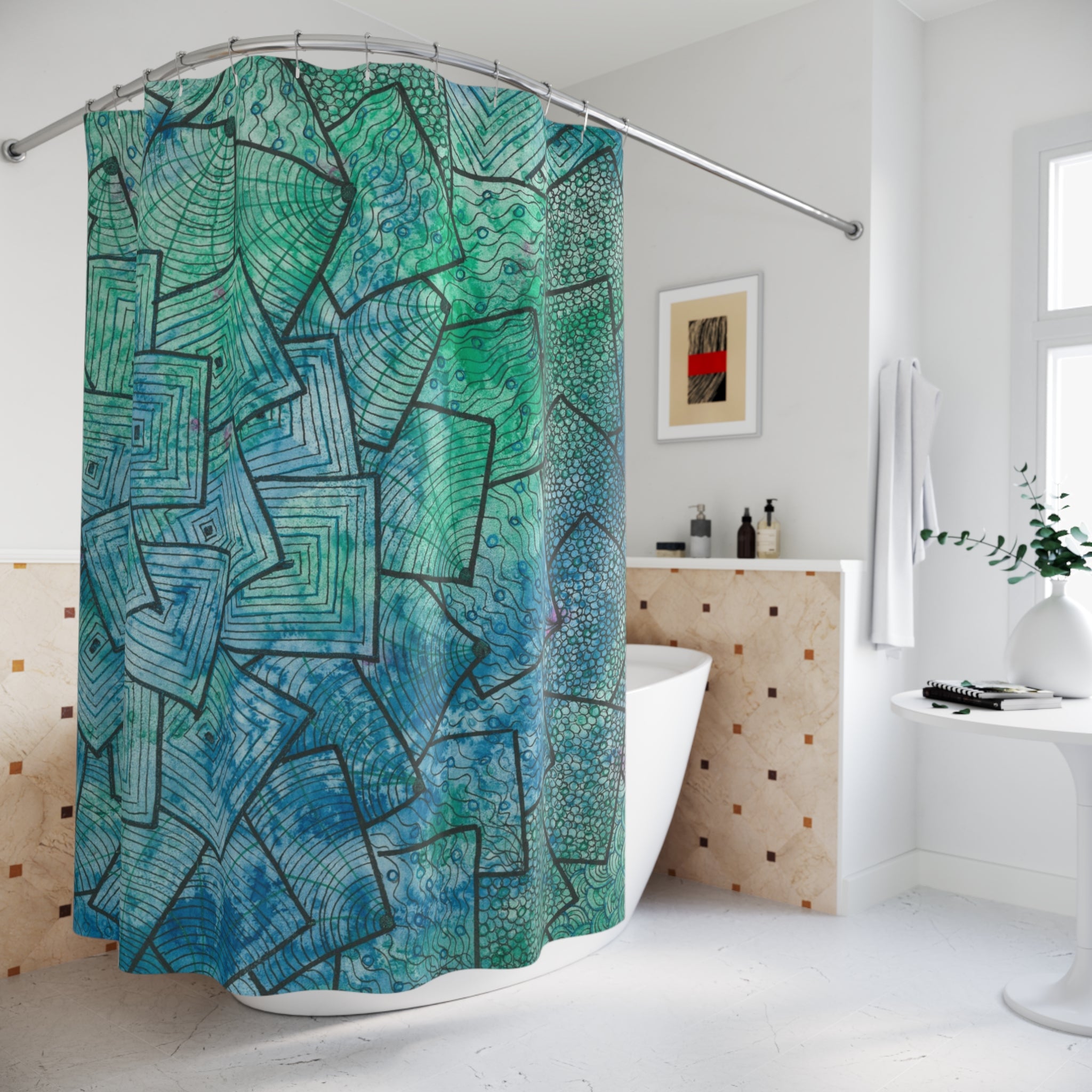 Beautiful Shower Curtains to Refresh Your Bathroom. Colourful Abstract Designs. Perfect For Your Bathroom or Special House-Warming Gift #65 And The AnswerIs