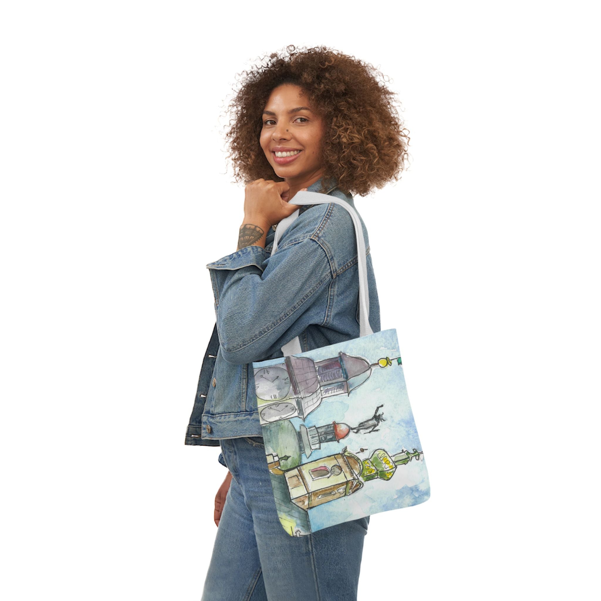Canvas Tote Bags, Colourful Abstract Designs, 5-Color Straps, 3 Sizes.  For Family and friends or a Special Gift #95 Beautiful Novi Sad