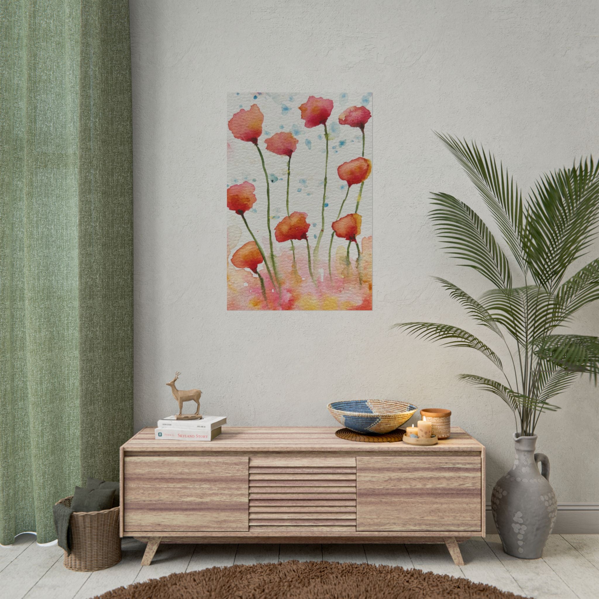 Large Colourful Wall Art, Posters & Prints, For Office, Bedroom or Living Room, or Special Gift #94 Poppies Galore