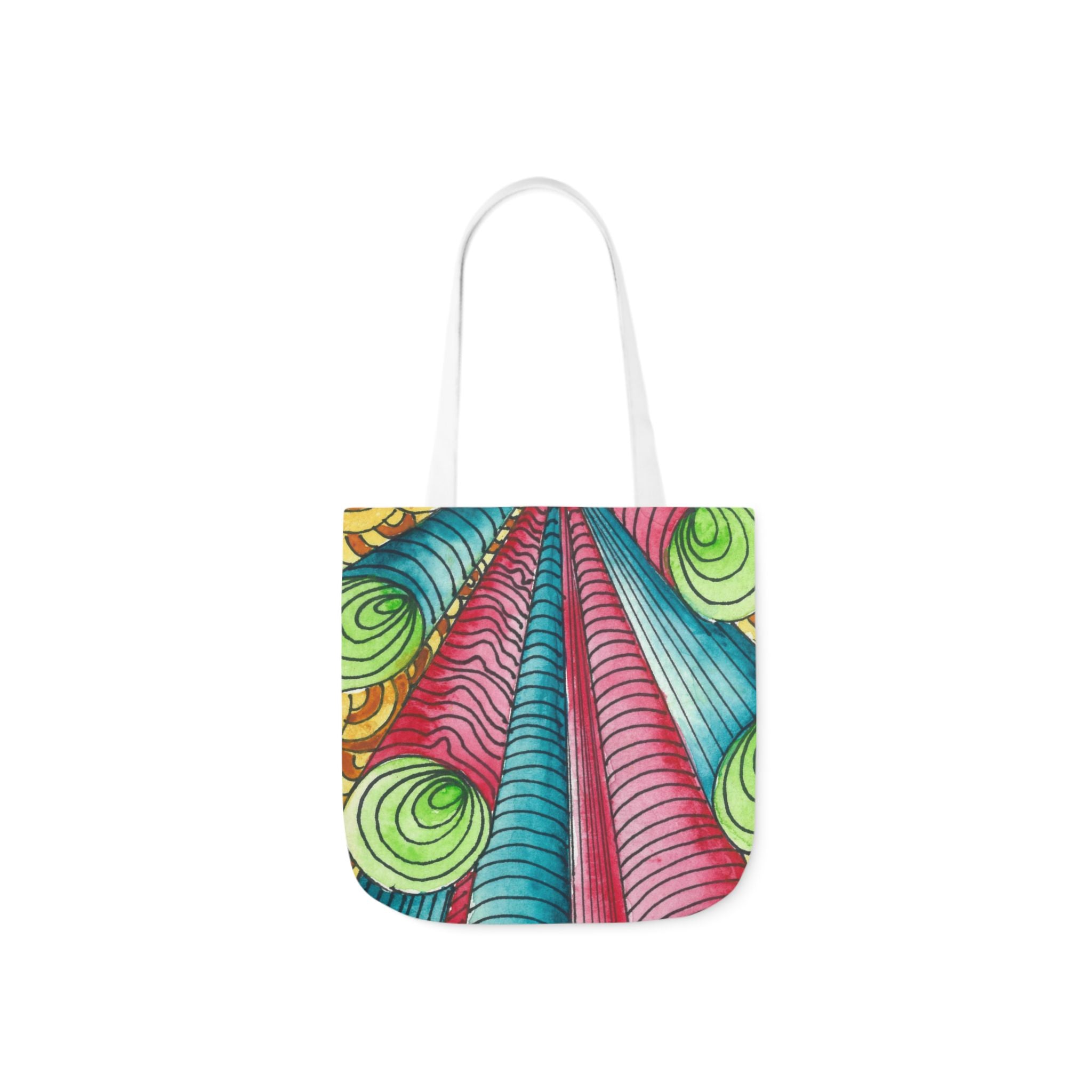 Canvas Tote Bags, Colourful Abstract Designs, 5-Color Straps, 3 Sizes.  For Family and friends or a Special Gift #93 On A Mission