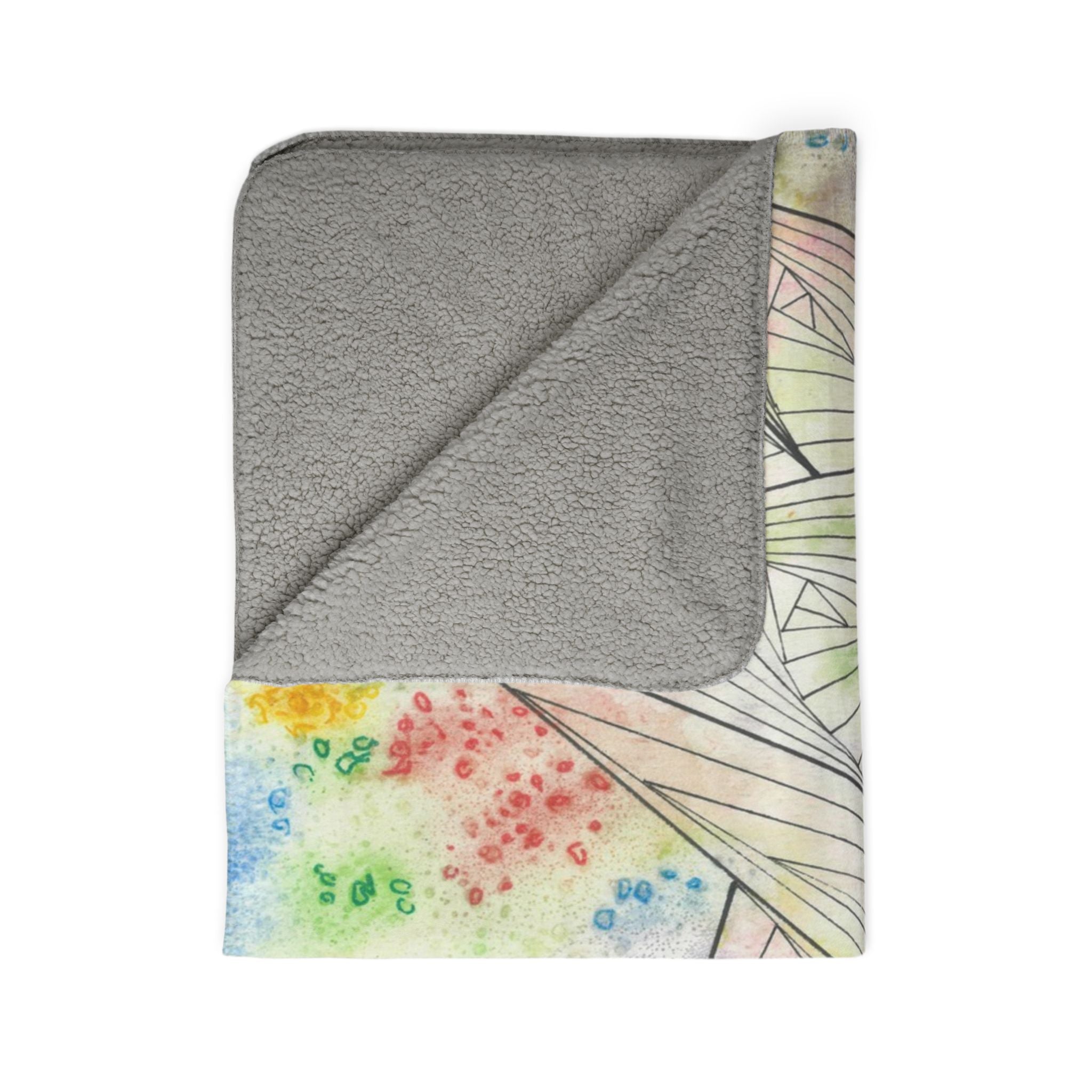 Fleece Throw Blanket, Textured Sherpa Underside, Hemmed, 2 Sizes. Colourful Abstract Design. Perfect for Bedroom, Living Room, or Special Gift #59 Your Choice