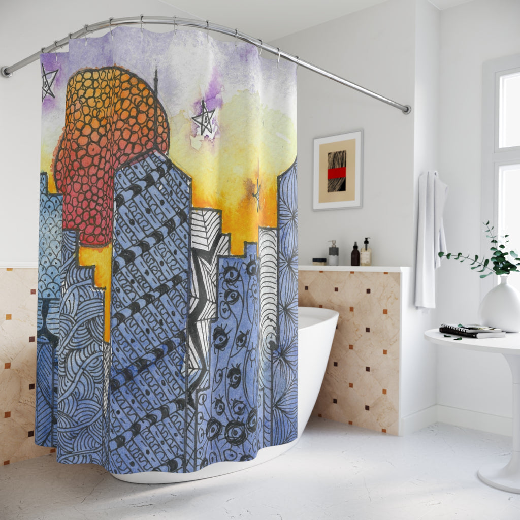 Beautiful Shower Curtains to Refresh Your Bathroom. Colourful Abstract Designs. Perfect For Your Bathroom or Special House-Warming Gift #5 In The Shadows