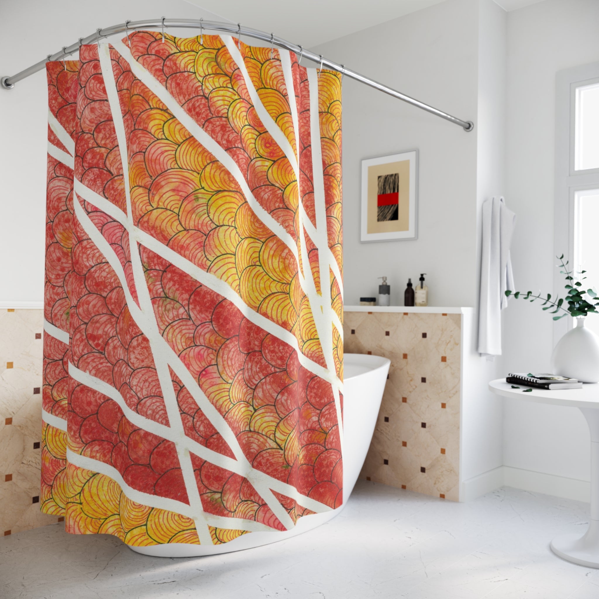 Beautiful Shower Curtains to Refresh Your Bathroom. Colourful Abstract Designs. Perfect For Your Bathroom or Special House-Warming Gift #67 Max Mimosa