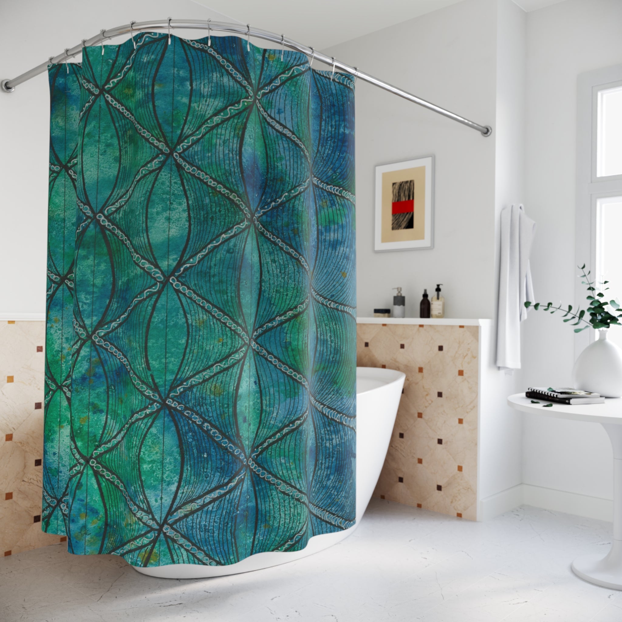 Beautiful Shower Curtains to Refresh Your Bathroom. Colourful Abstract Designs. Perfect For Your Bathroom or Special House-Warming Gift #58 Hows The Serenity