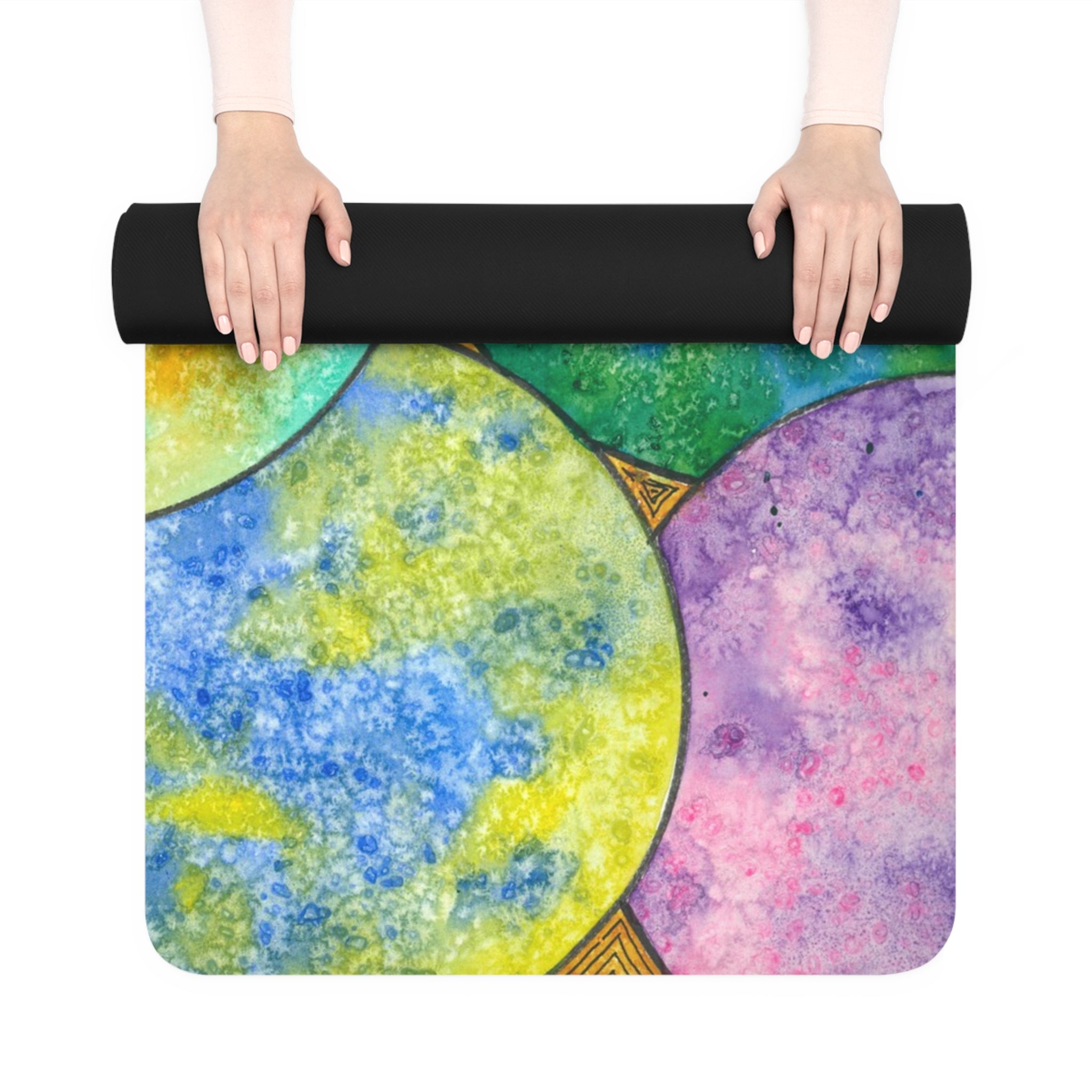Yoga Mats and Gym Mats. Colourful Abstract Designs. Perfect for Home, Yoga or Gym Class, or a Special Gift #61 Worlds Apart