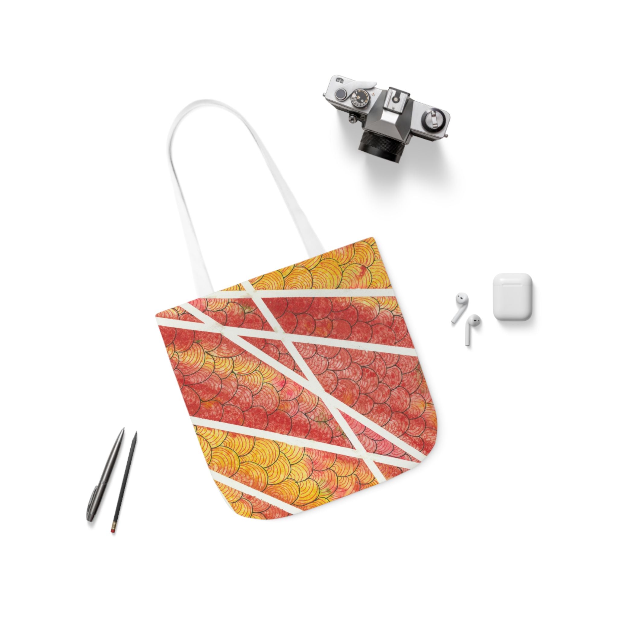 Canvas Tote Bags, Colourful Abstract Designs, 5-Color Straps, 3 Sizes.  For Family and friends or a Special Gift #67 Max Mimosa