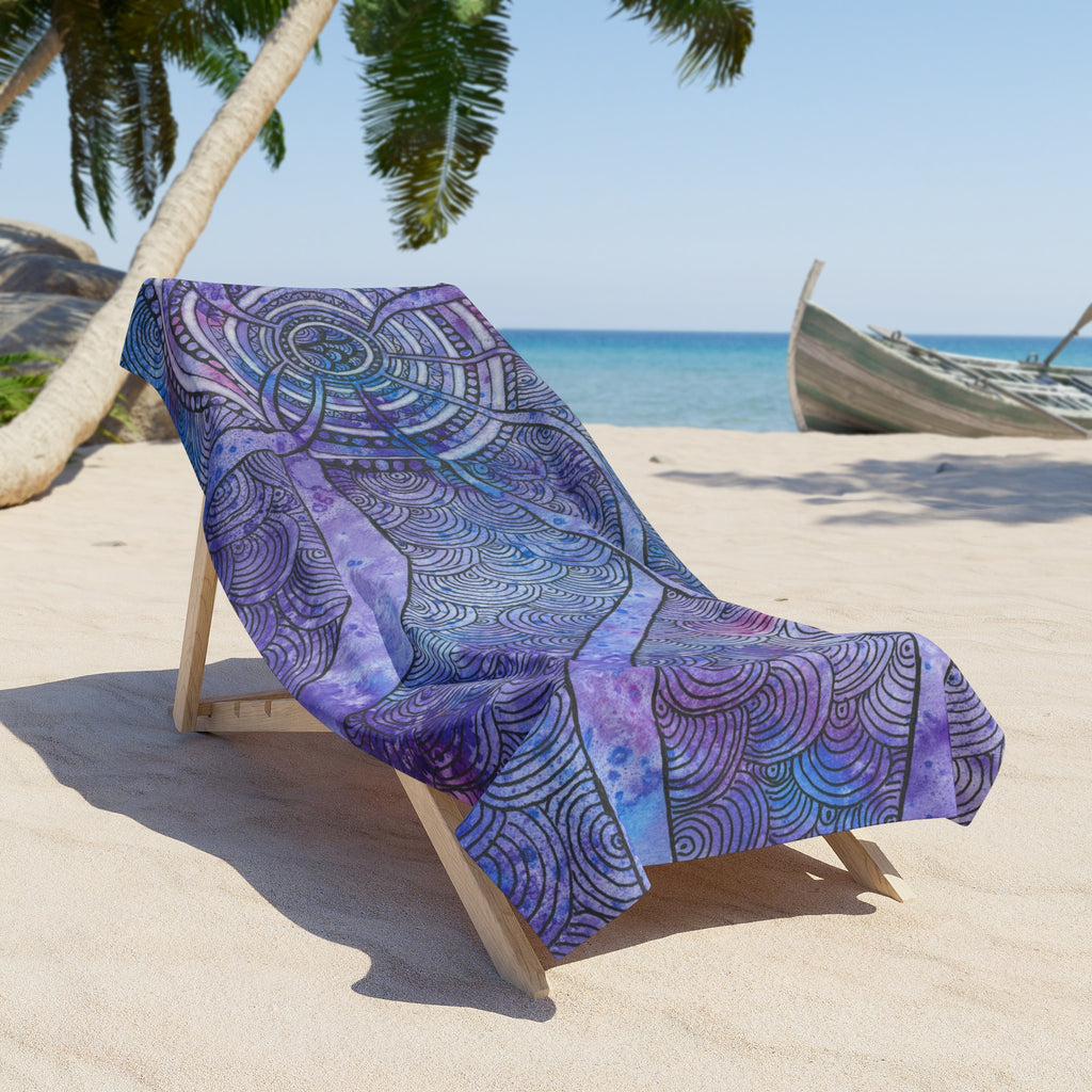 Colourful Abstract Beach Towels, Cotton Loop backing for Durability, 2 Sizes.  For Family and friends or a Special Gift #56 The Way Home