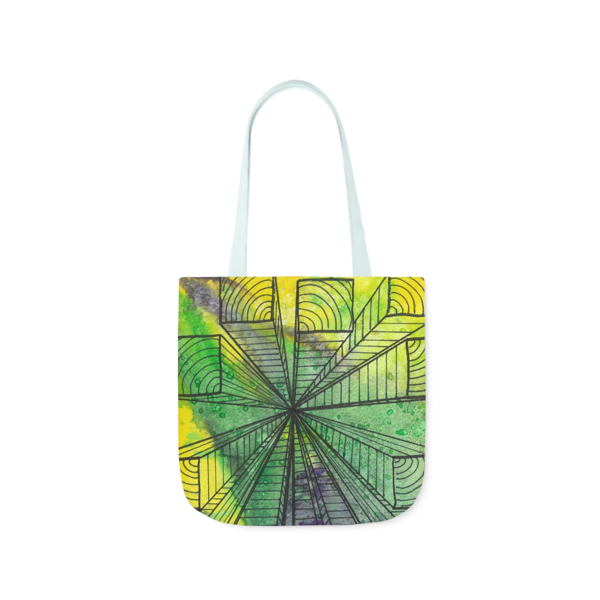 Canvas Tote Bags, Colourful Abstract Designs, 5-Color Straps, 3 Sizes.  For Family and friends or a Special Gift #89 The Wayseers