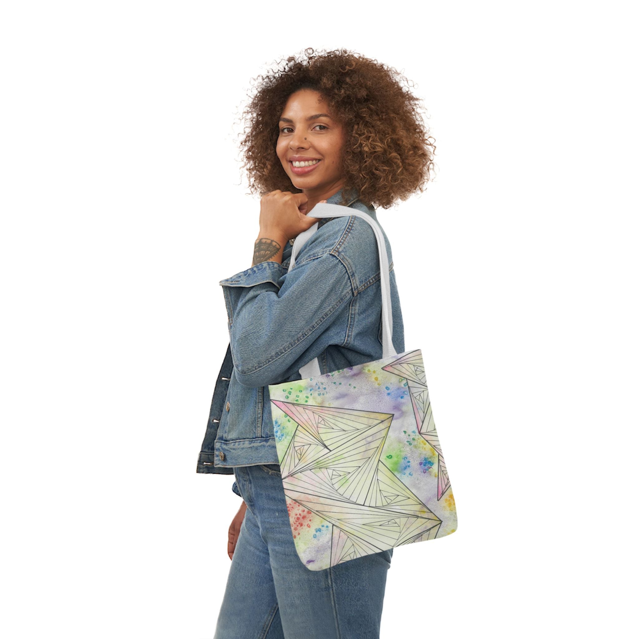 Canvas Tote Bags, Colourful Abstract Designs, 5-Color Straps, 3 Sizes.  For Family and friends or a Special Gift #59 Your Choice