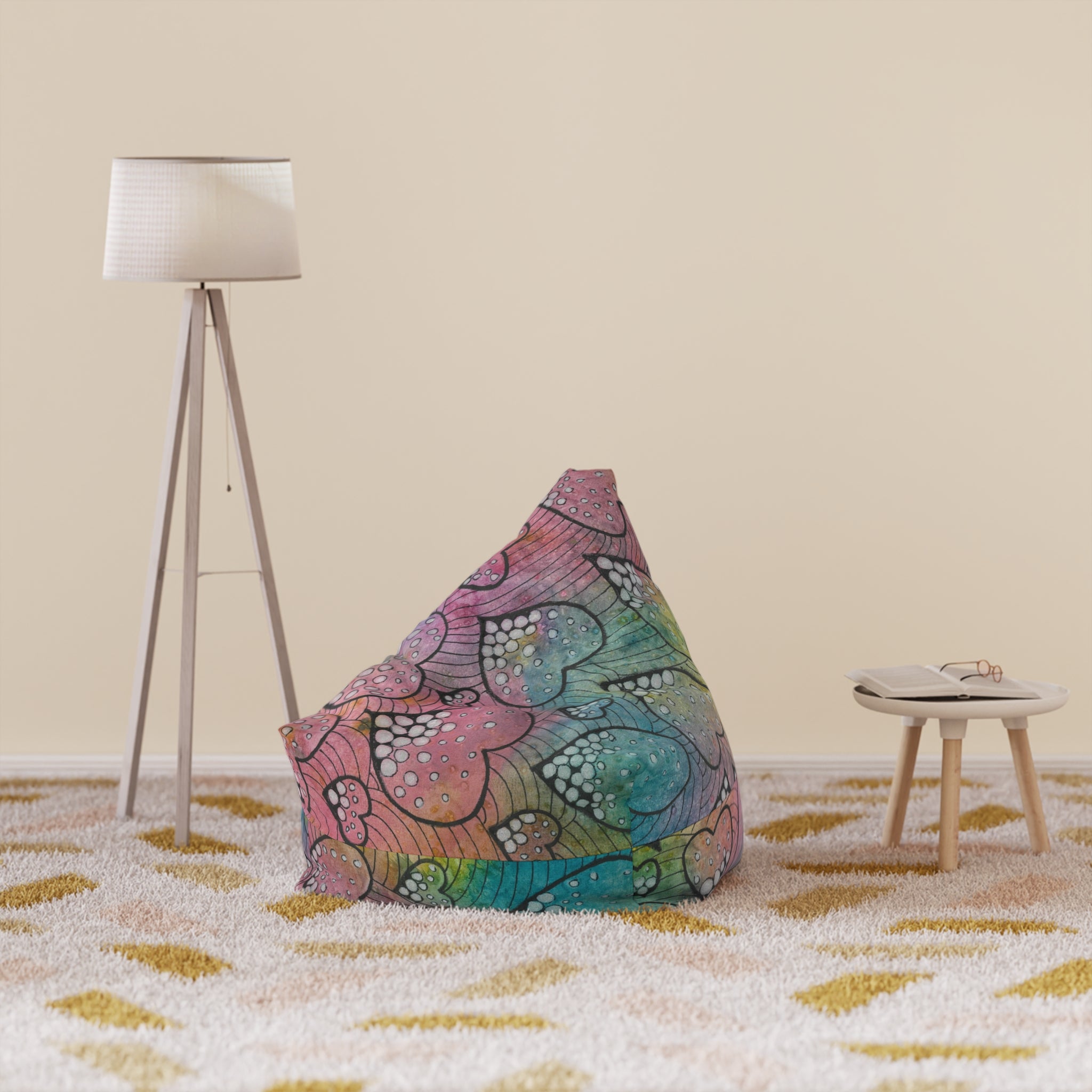Bean Bag Chair Covers For Indoor & Outdoor - 2 Sizes - Exciting Abstract Design #97 What's Love Got To Do With It?