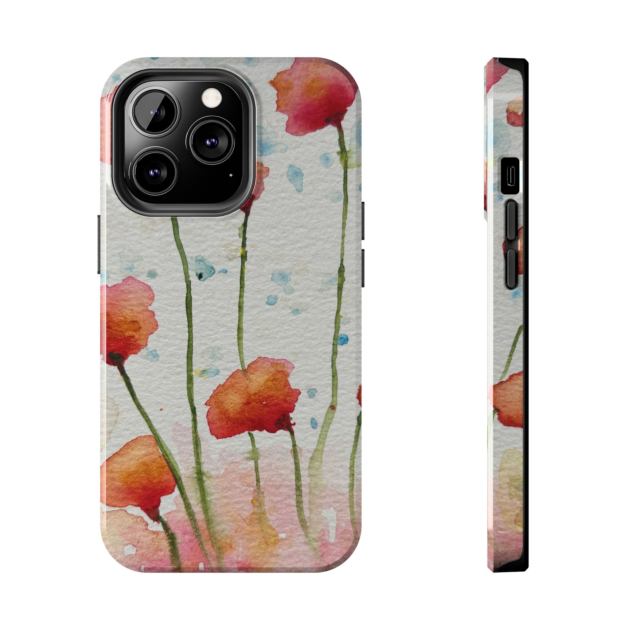 Tough Phone Case - All iPhones and Samsung Galaxys - Exciting Abstract Design #94 Poppies Galore