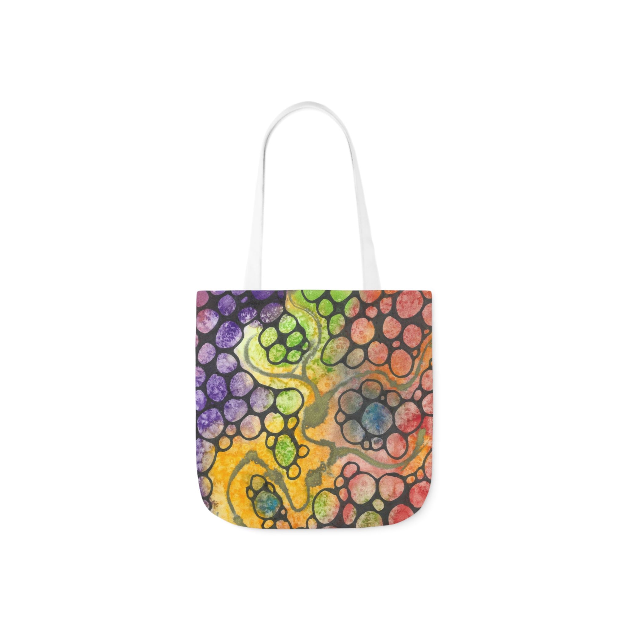 Canvas Tote Bags, Colourful Abstract Designs, 5-Color Straps, 3 Sizes.  For Family and friends or a Special Gift #77 River Of Dreams
