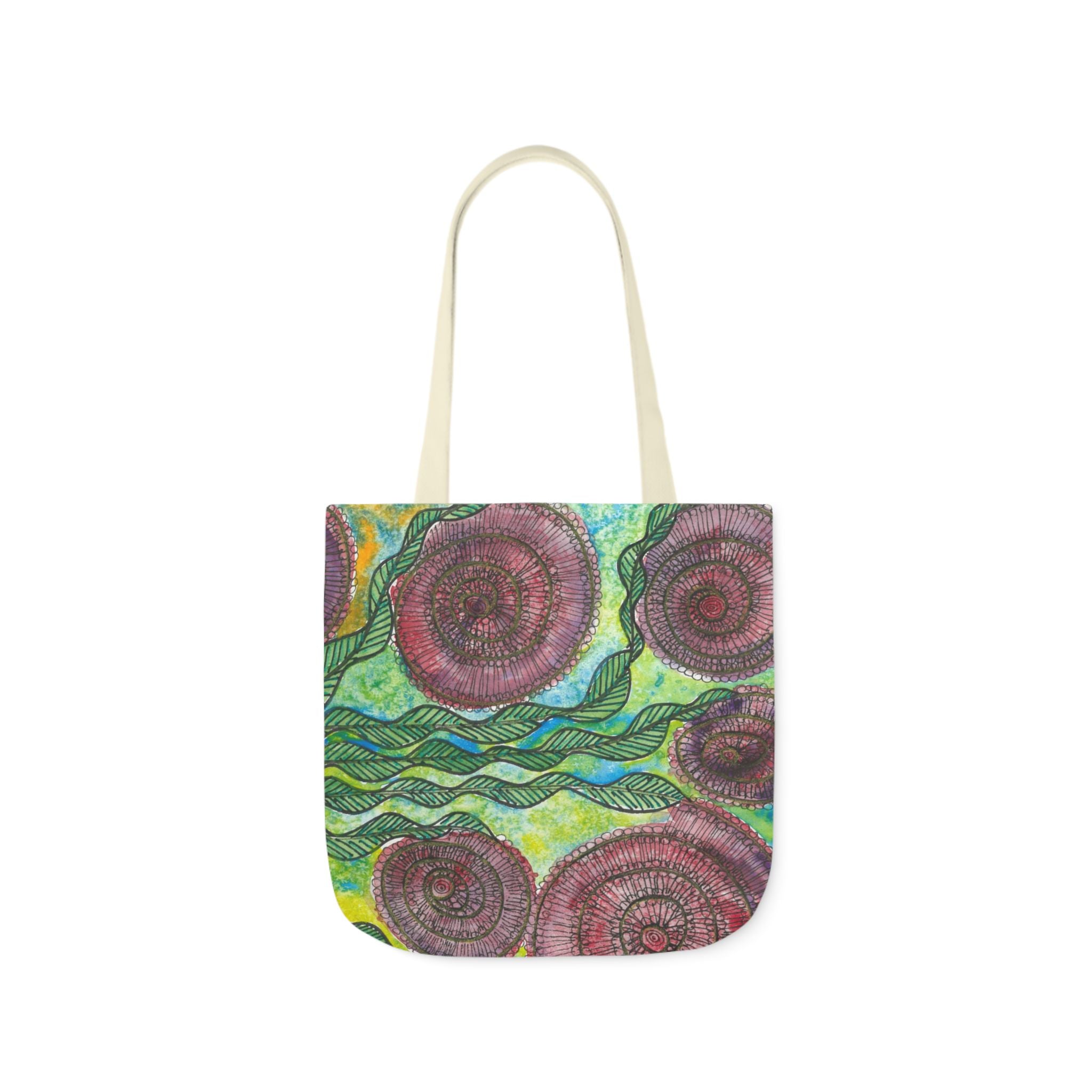 Canvas Tote Bags, Colourful Abstract Designs, 5-Color Straps, 3 Sizes.  For Family and friends or a Special Gift #35 Beetroot To Yourself