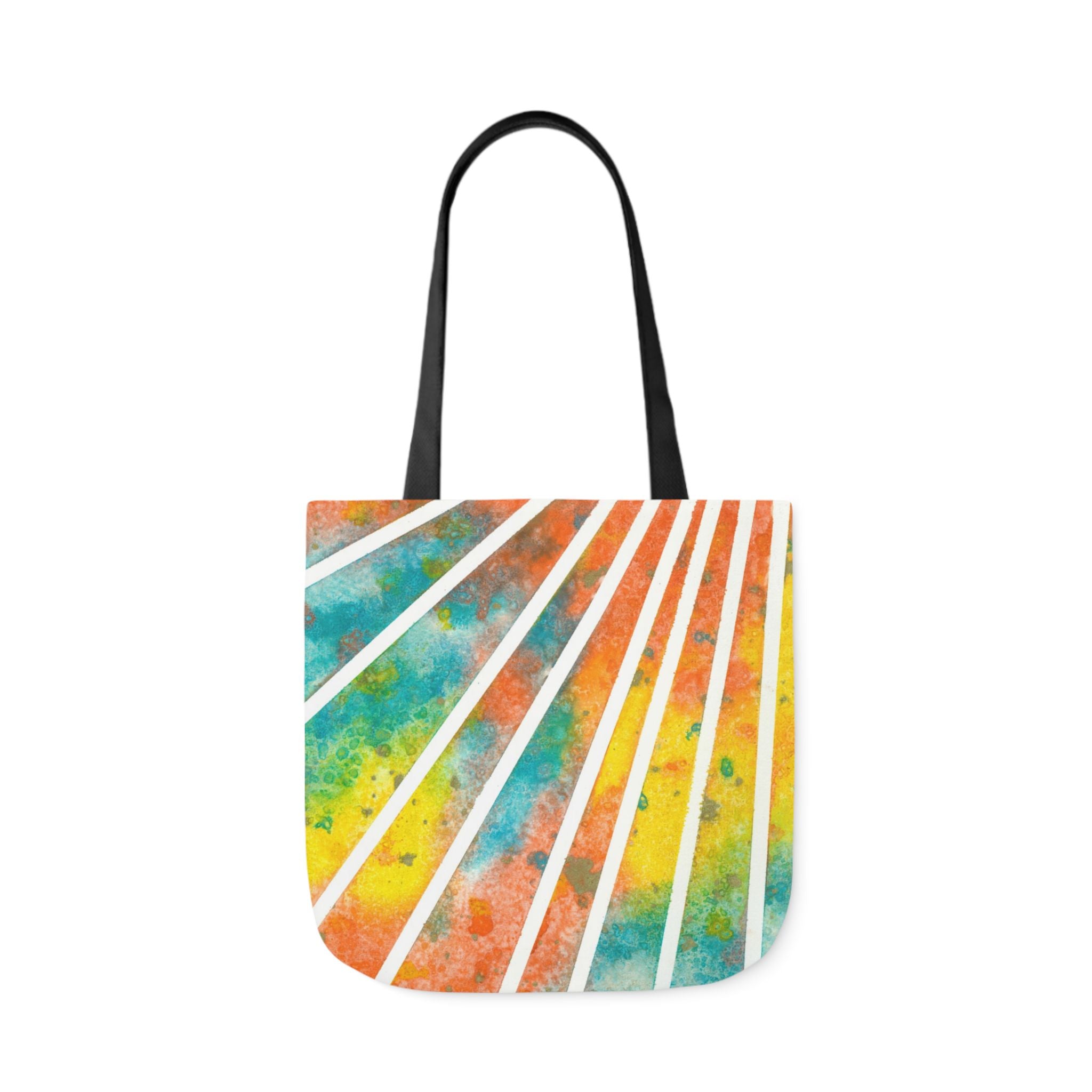 Canvas Tote Bags, Colourful Abstract Designs, 5-Color Straps, 3 Sizes.  For Family and friends or a Special Gift #101 Your Energy Radiates