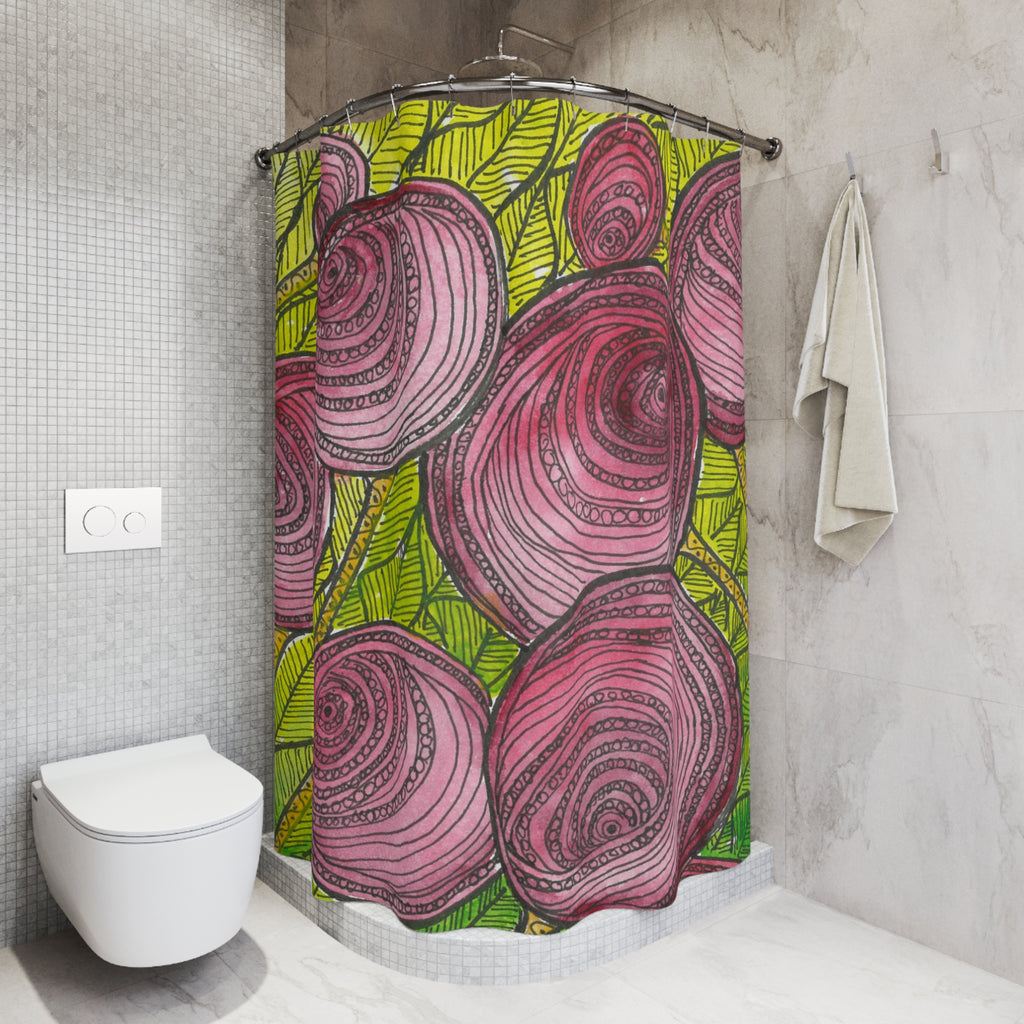 Beautiful Shower Curtains to Refresh Your Bathroom. Colourful Abstract Designs. Perfect For Your Bathroom or Special House-Warming Gift #9 Spaced Blossoms