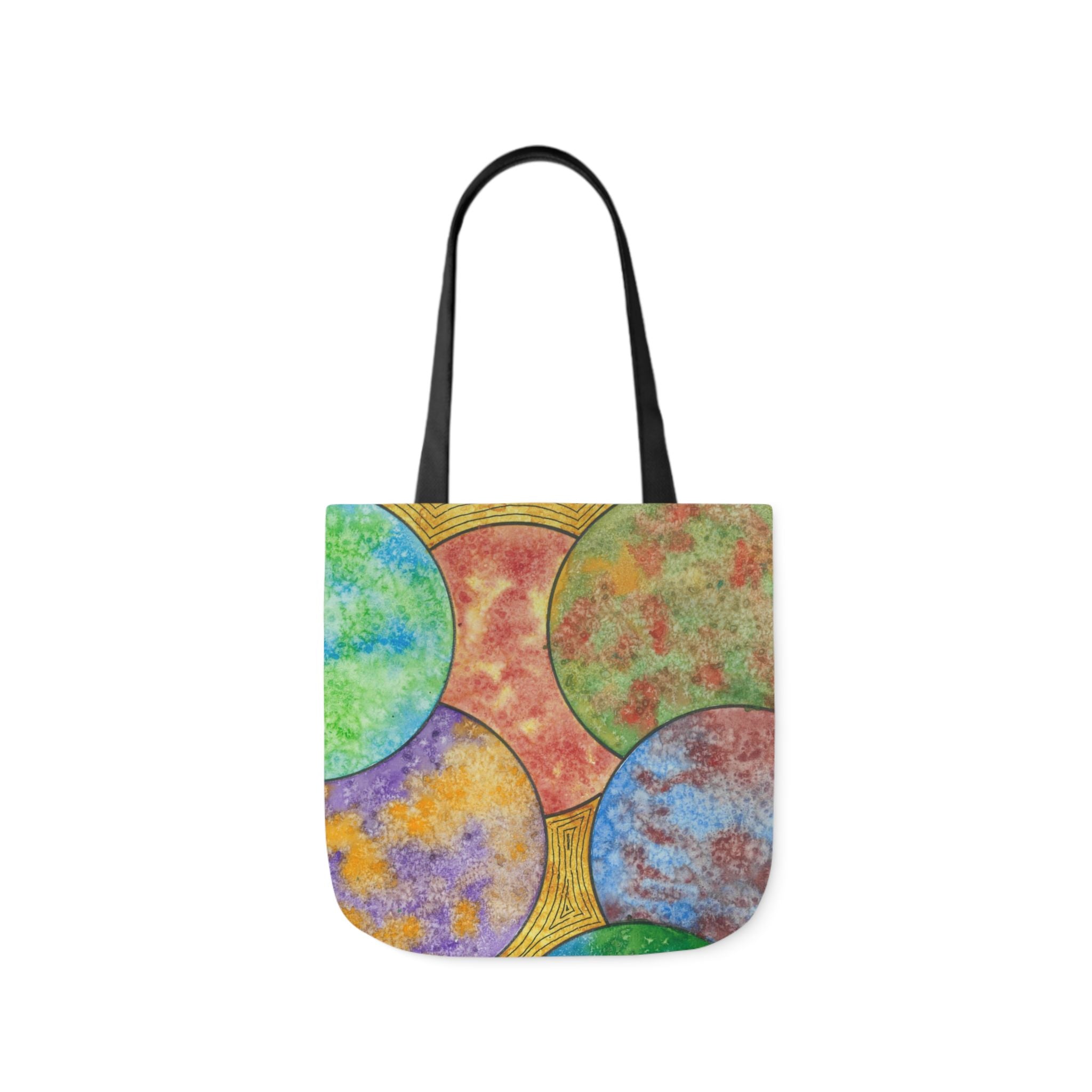 Canvas Tote Bags, Colourful Abstract Designs, 5-Color Straps, 3 Sizes.  For Family and friends or a Special Gift #61 Worlds Apart