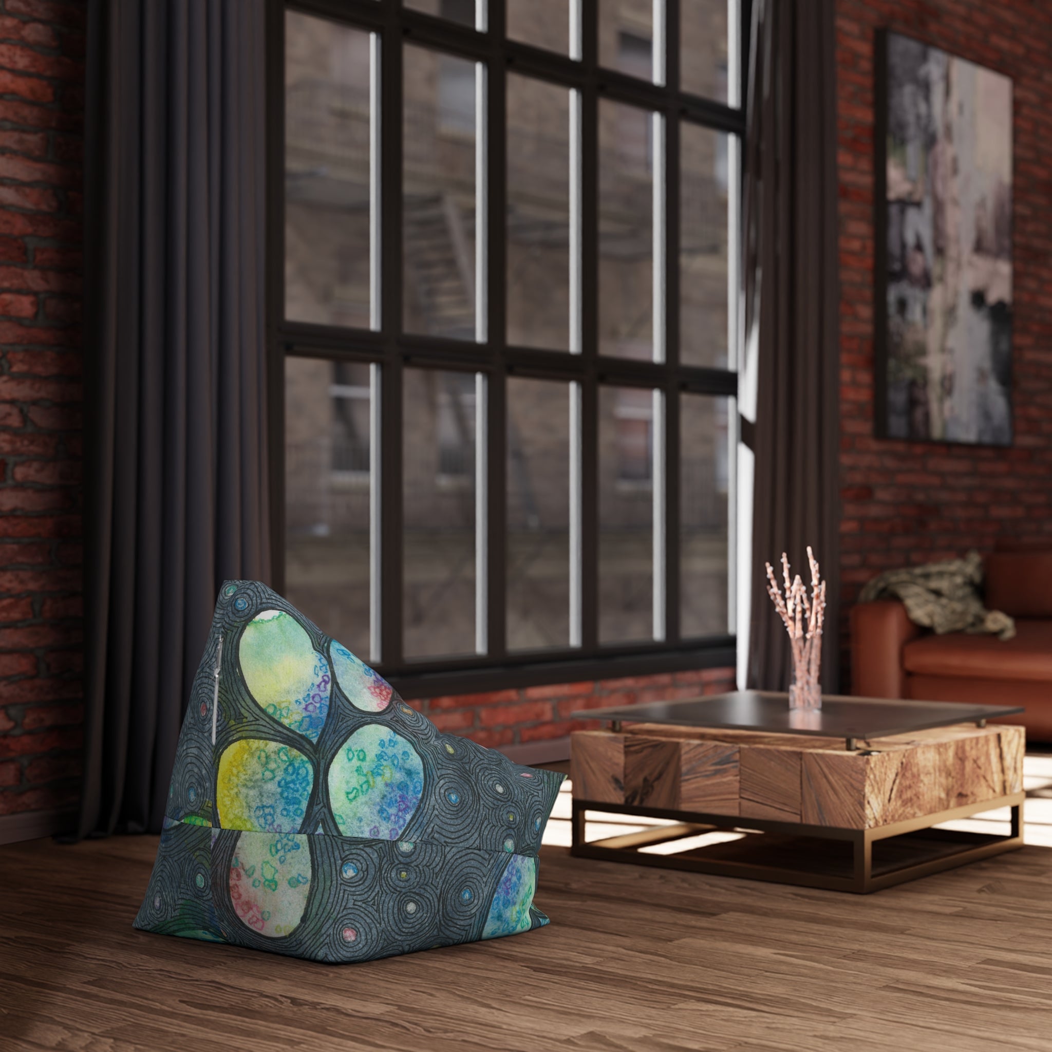 Bean Bag Chair Covers For Indoor & Outdoor - 2 Sizes - Exciting Abstract Design #30 Give Us A Minute