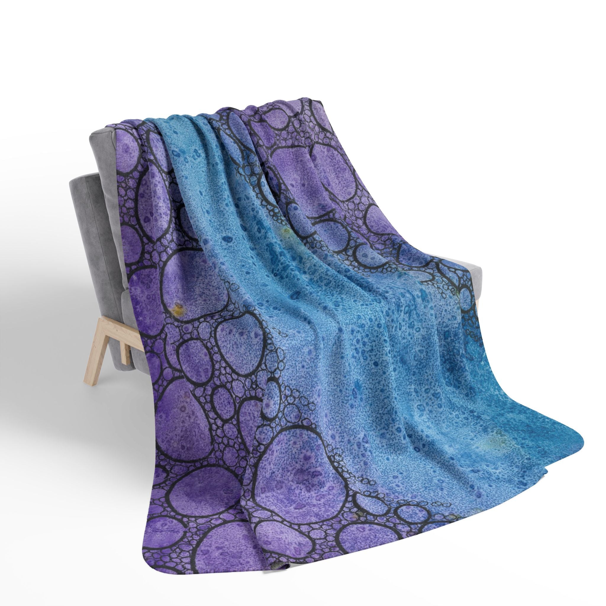 Fleece Throw Blanket, Textured Sherpa Underside, Hemmed, 2 Sizes. Colourful Abstract Design. Perfect for Bedroom, Living Room, or Special Gift #66 Beam Me Up Scotty