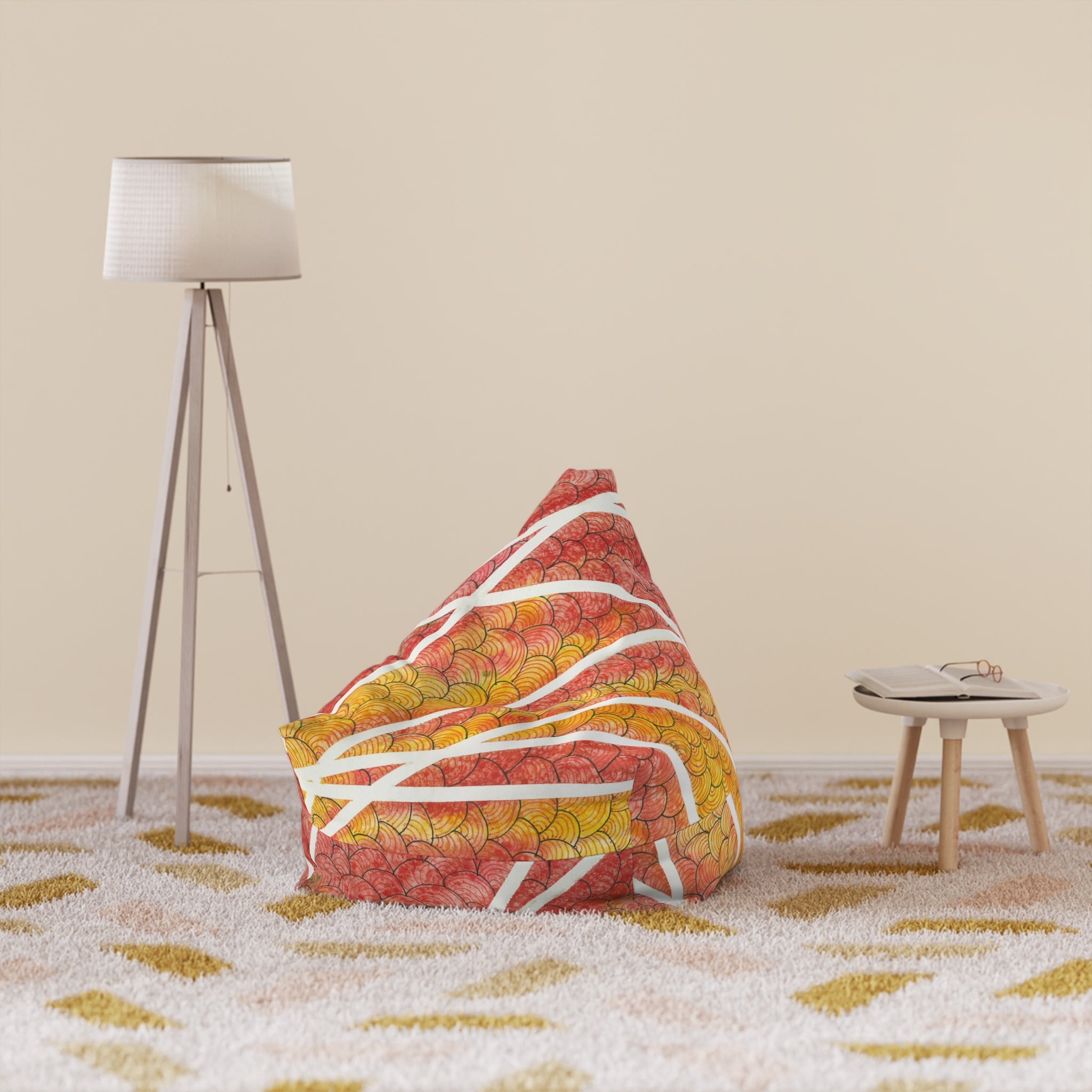 Bean Bag Chair Covers For Indoor & Outdoor - 2 Sizes - Exciting Abstract Design #67 Max Mimosa