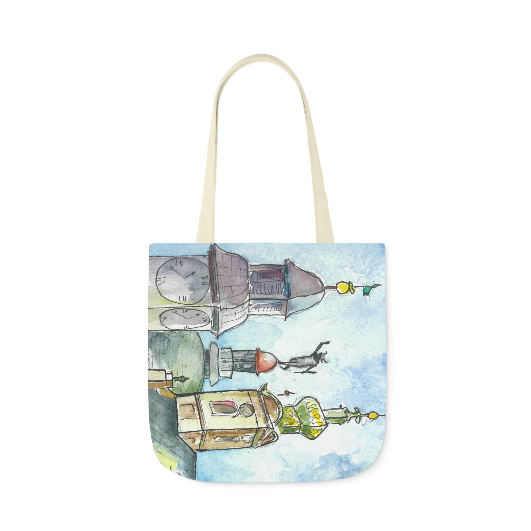 Canvas Tote Bags, Colourful Abstract Designs, 5-Color Straps, 3 Sizes.  For Family and friends or a Special Gift #95 Beautiful Novi Sad