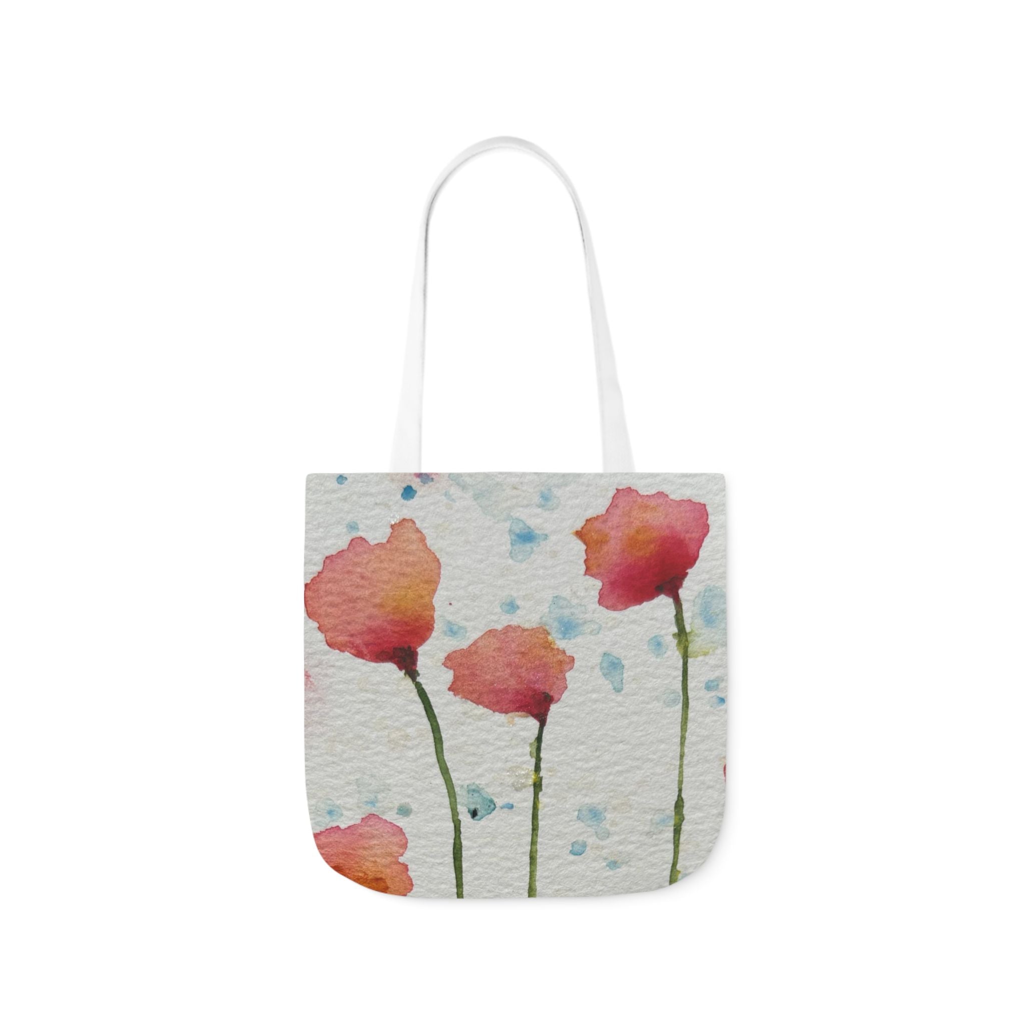 Canvas Tote Bags, Colourful Abstract Designs, 5-Color Straps, 3 Sizes.  For Family and friends or a Special Gift #94 Poppies Galore