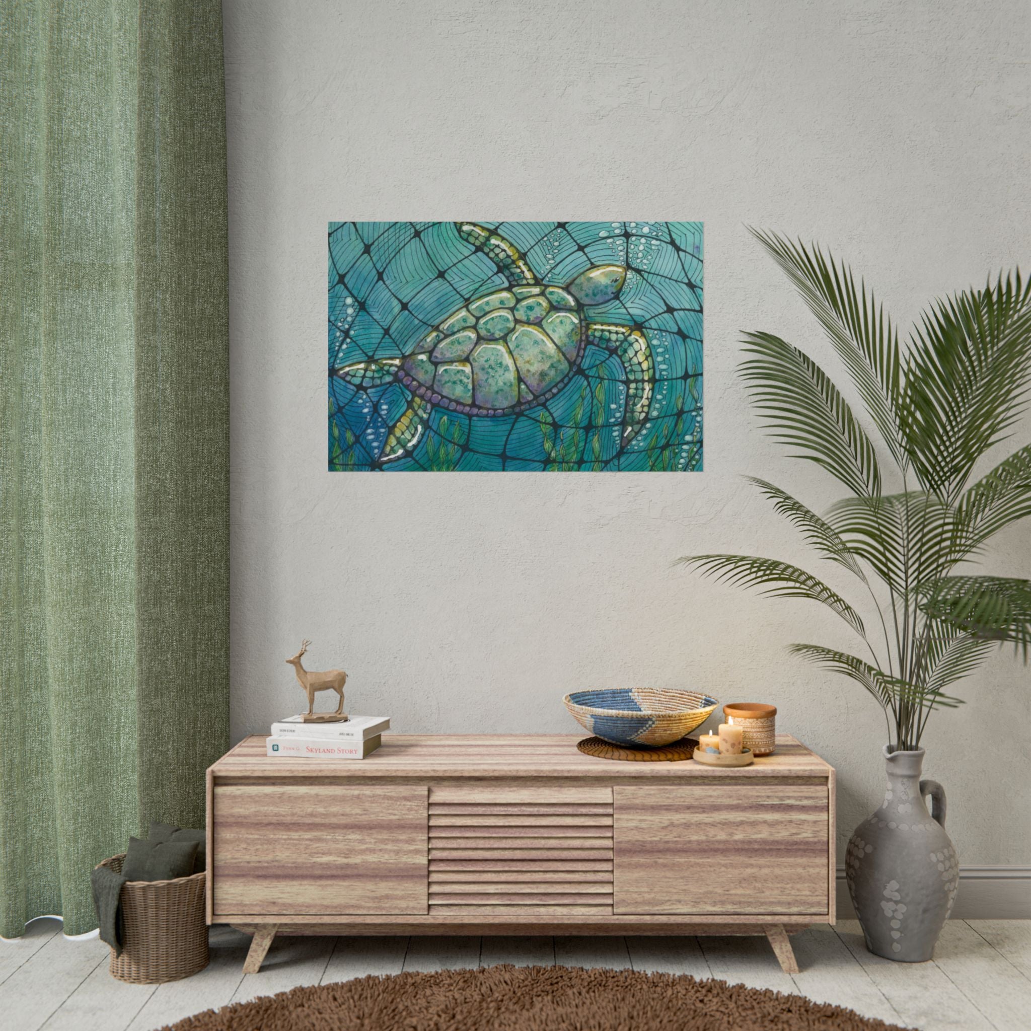 Large Colourful Wall Art, Posters & Prints, For Office, Bedroom or Living Room, or Special Gift #73 Turtling Along