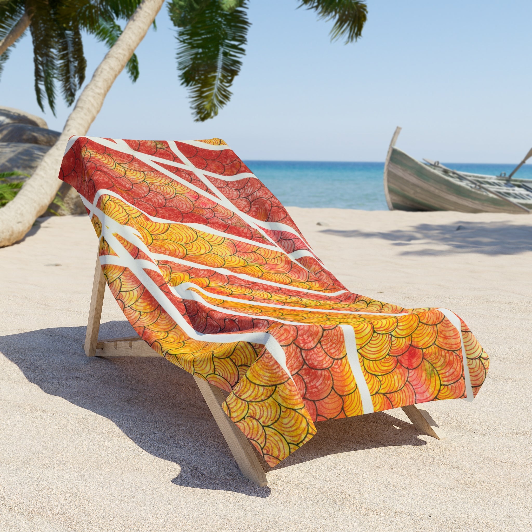 Colourful Abstract Beach Towels, Cotton Loop backing for Durability, 2 Sizes.  For Family and friends or a Special Gift #67 Max Mimosa