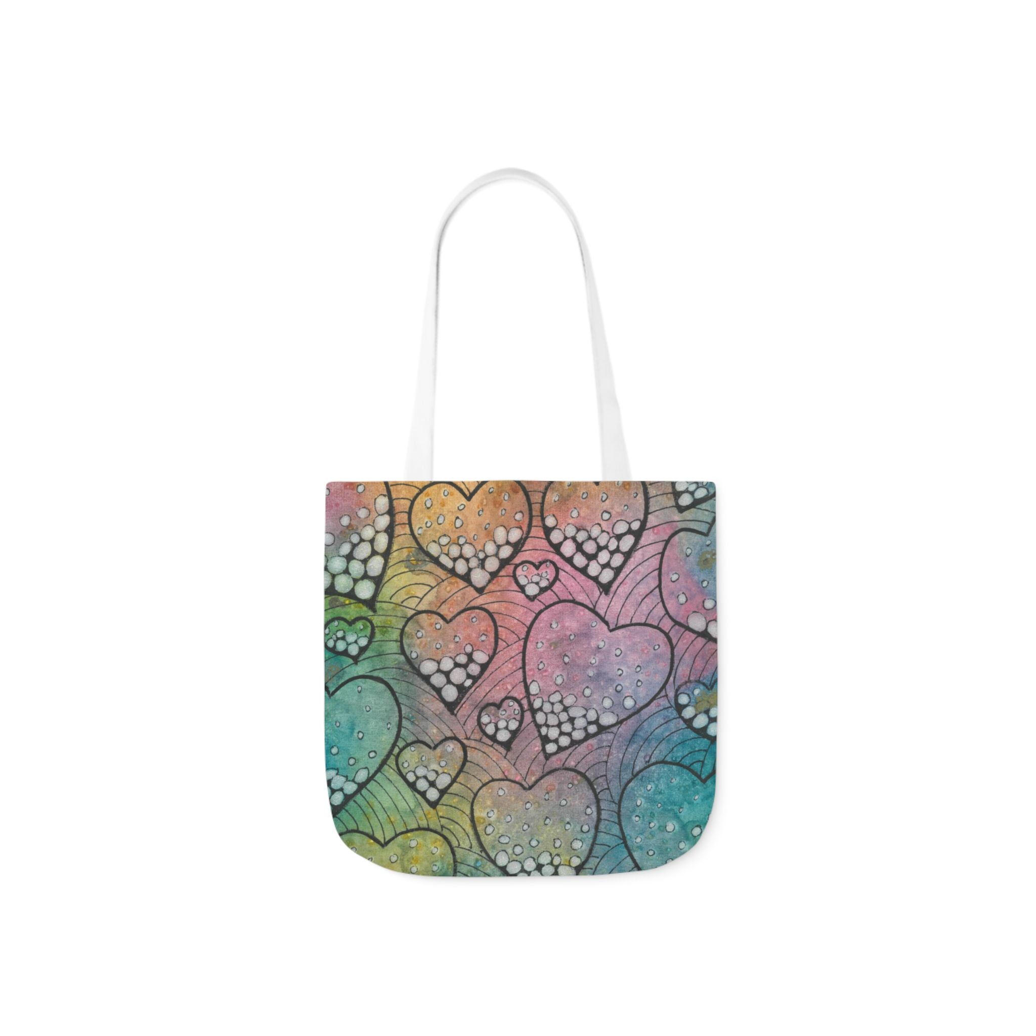 Canvas Tote Bags, Colourful Abstract Designs, 5-Color Straps, 3 Sizes.  For Family and friends or a Special Gift #97 Whats Love Got To Do With It