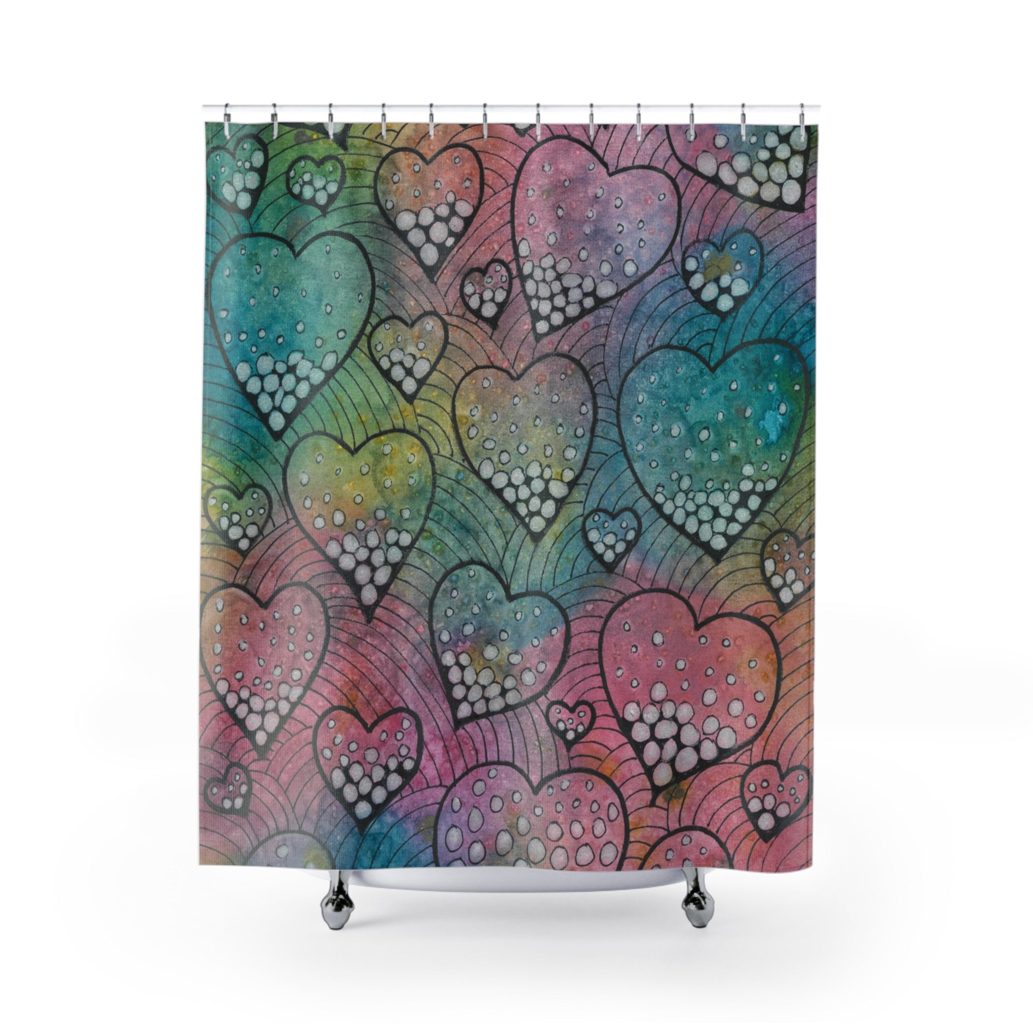 Beautiful Shower Curtains to Refresh Your Bathroom. Colourful Abstract Designs. Perfect For Your Bathroom or Special House-Warming Gift #97 Whats Love Got To Do With It