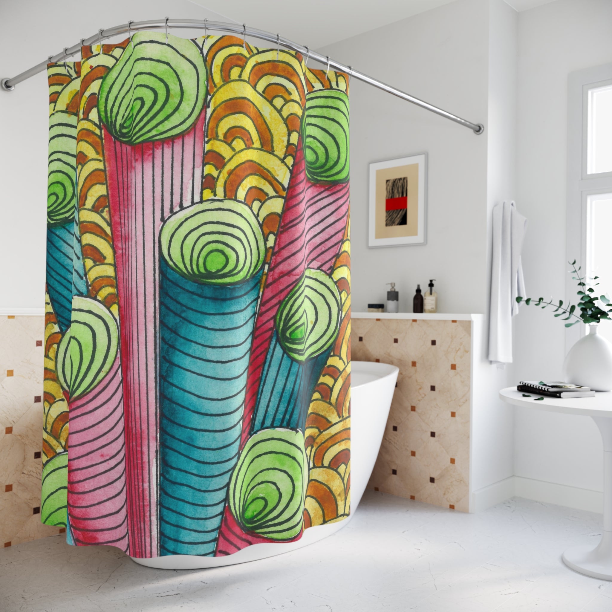 Beautiful Shower Curtains to Refresh Your Bathroom. Colourful Abstract Designs. Perfect For Your Bathroom or Special House-Warming Gift #93 On A Mission