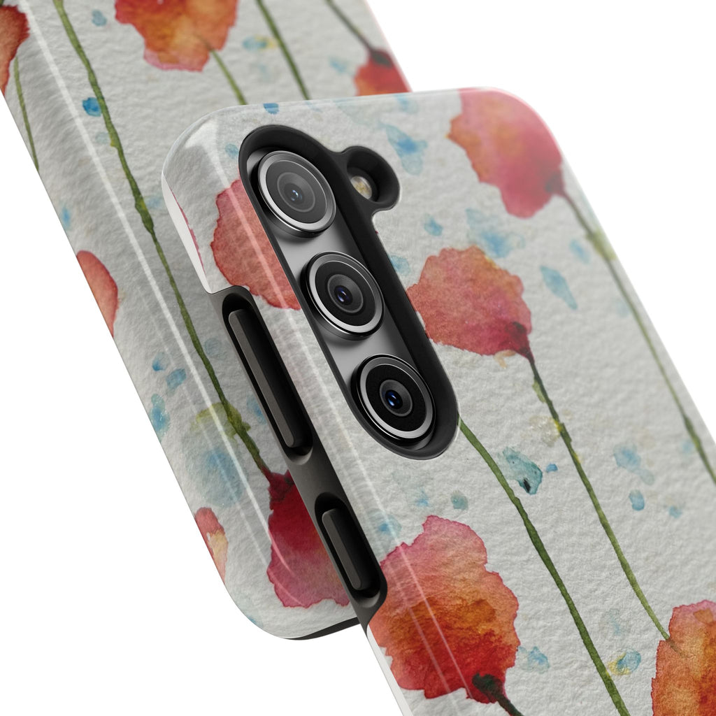 Tough Phone Case - All iPhones and Samsung Galaxys - Exciting Abstract Design #94 Poppies Galore