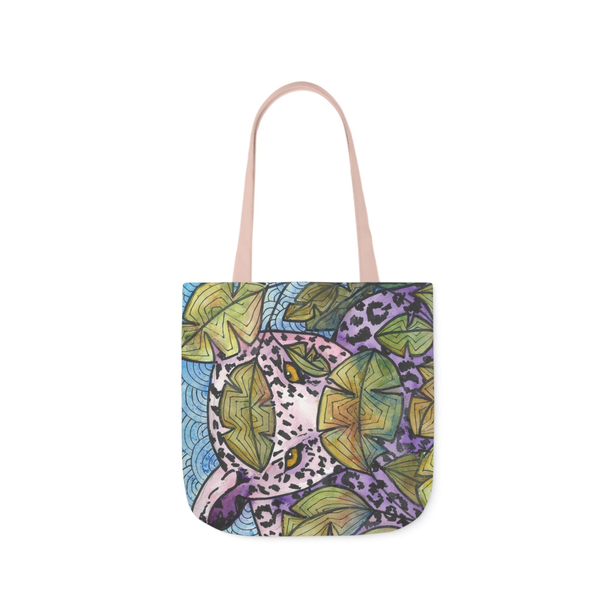 Canvas Tote Bags, Colourful Abstract Designs, 5-Color Straps, 3 Sizes.  For Family and friends or a Special Gift #76 Purrfect Blend