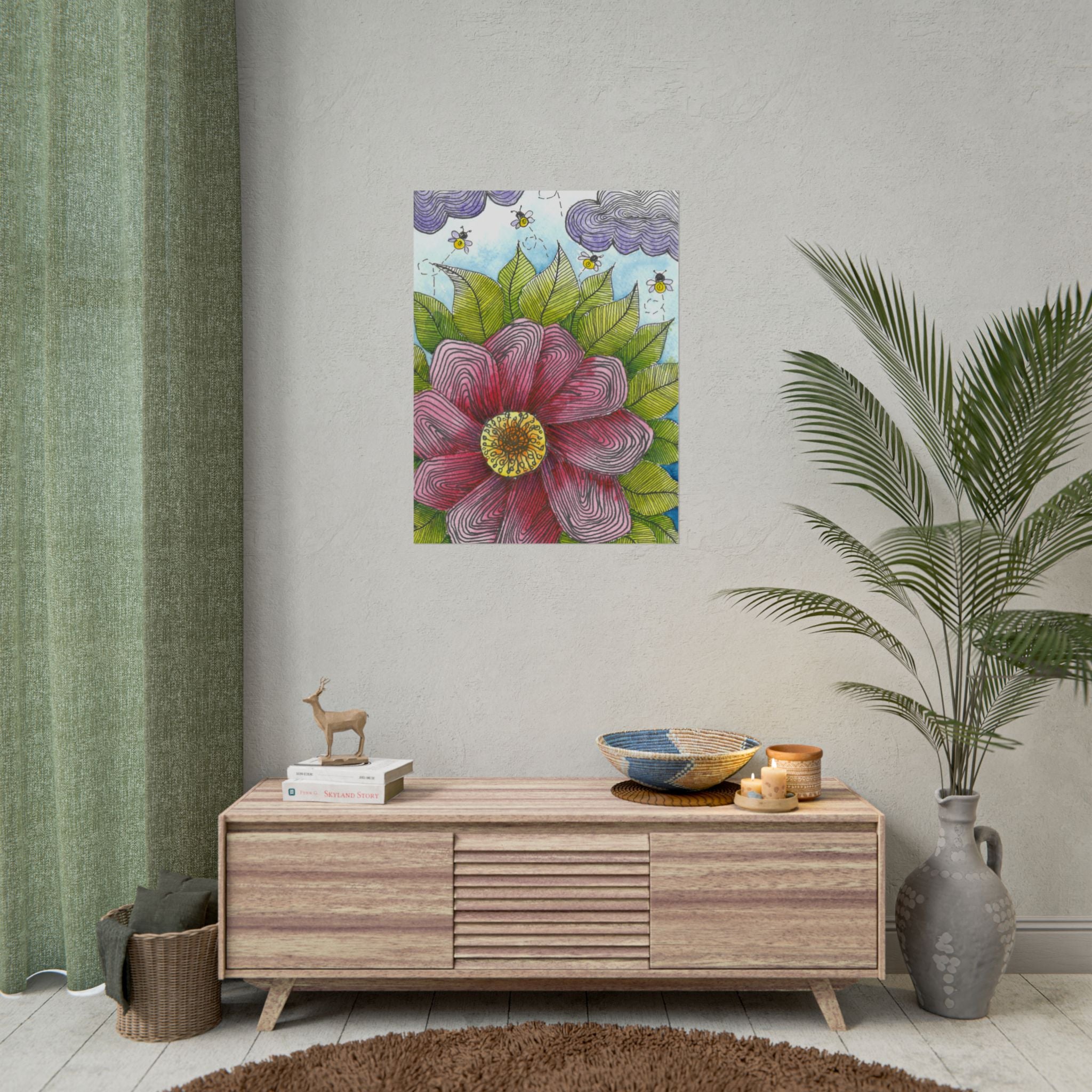 Large Colourful Wall Art, Posters & Prints, For Office, Bedroom or Living Room, or Special Gift #4 Bloom'n