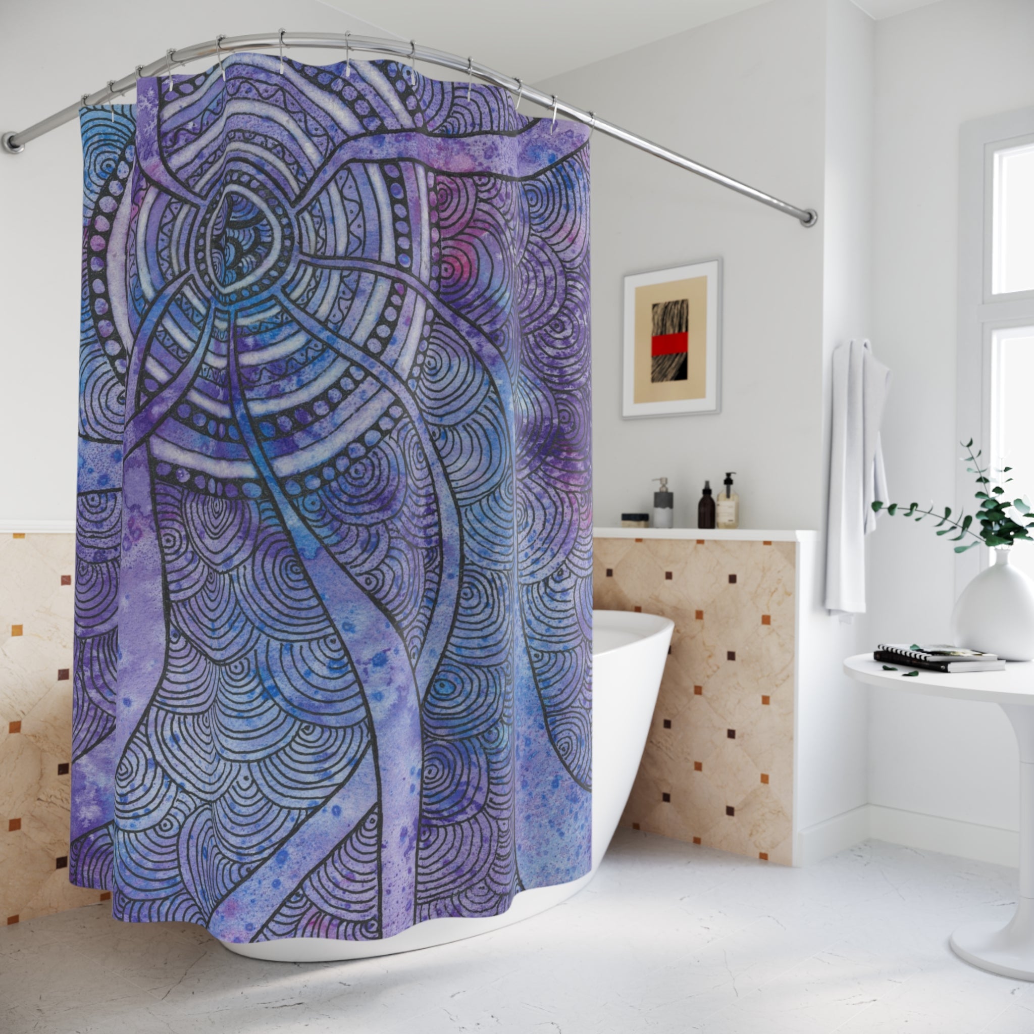 Beautiful Shower Curtains to Refresh Your Bathroom. Colourful Abstract Designs. Perfect For Your Bathroom or Special House-Warming Gift #56 The Way Home