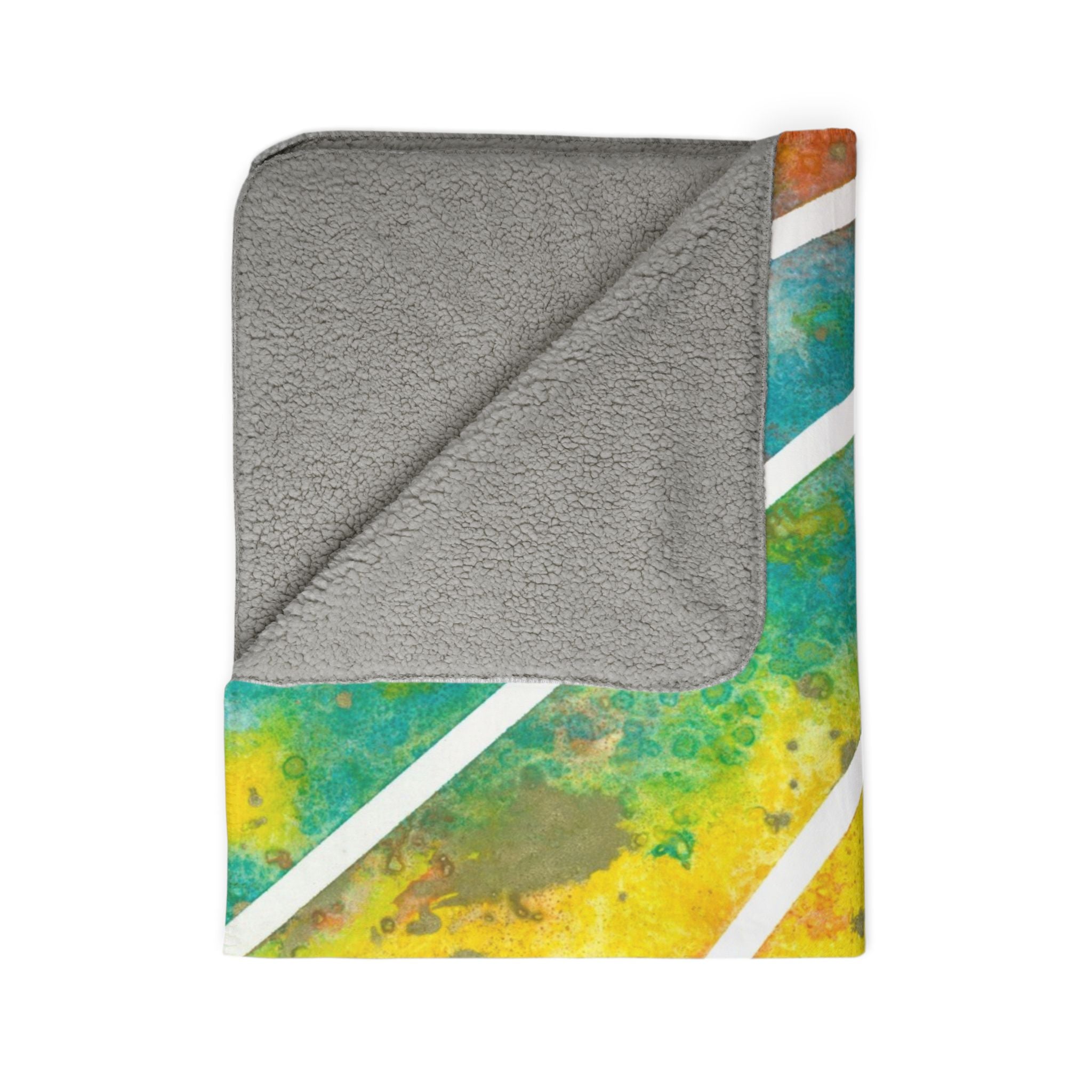 Fleece Throw Blanket, Textured Sherpa Underside, Hemmed, 2 Sizes. Colourful Abstract Design. Perfect for Bedroom, Living Room, or Special Gift #101 Your Energy Radiates