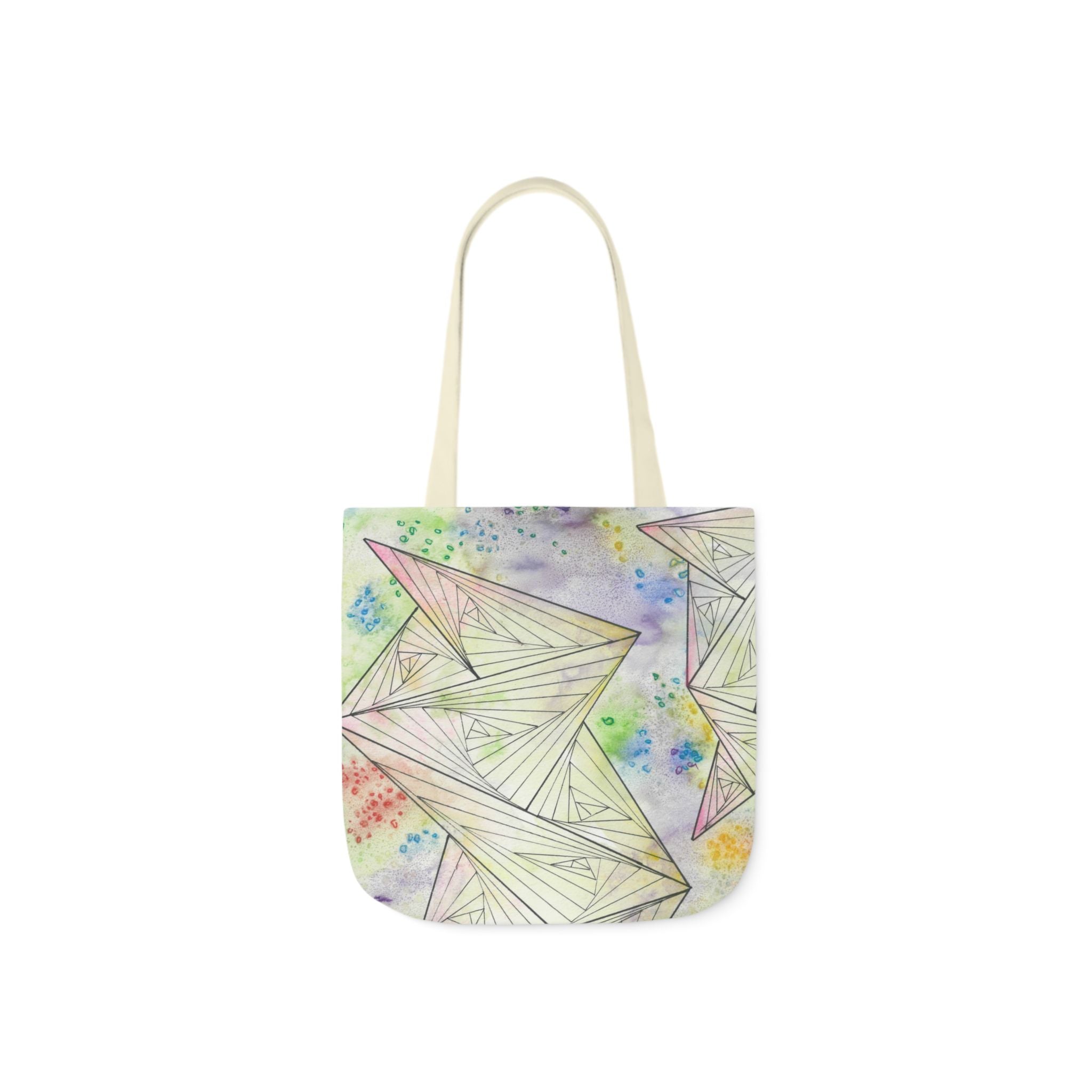 Canvas Tote Bags, Colourful Abstract Designs, 5-Color Straps, 3 Sizes.  For Family and friends or a Special Gift #59 Your Choice