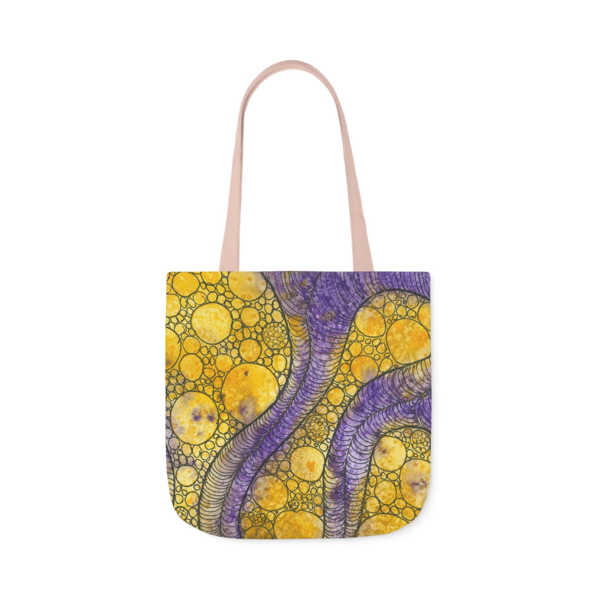 Canvas Tote Bags, Colourful Abstract Designs, 5-Color Straps, 3 Sizes.  For Family and friends or a Special Gift #64 Is Now A Good Time