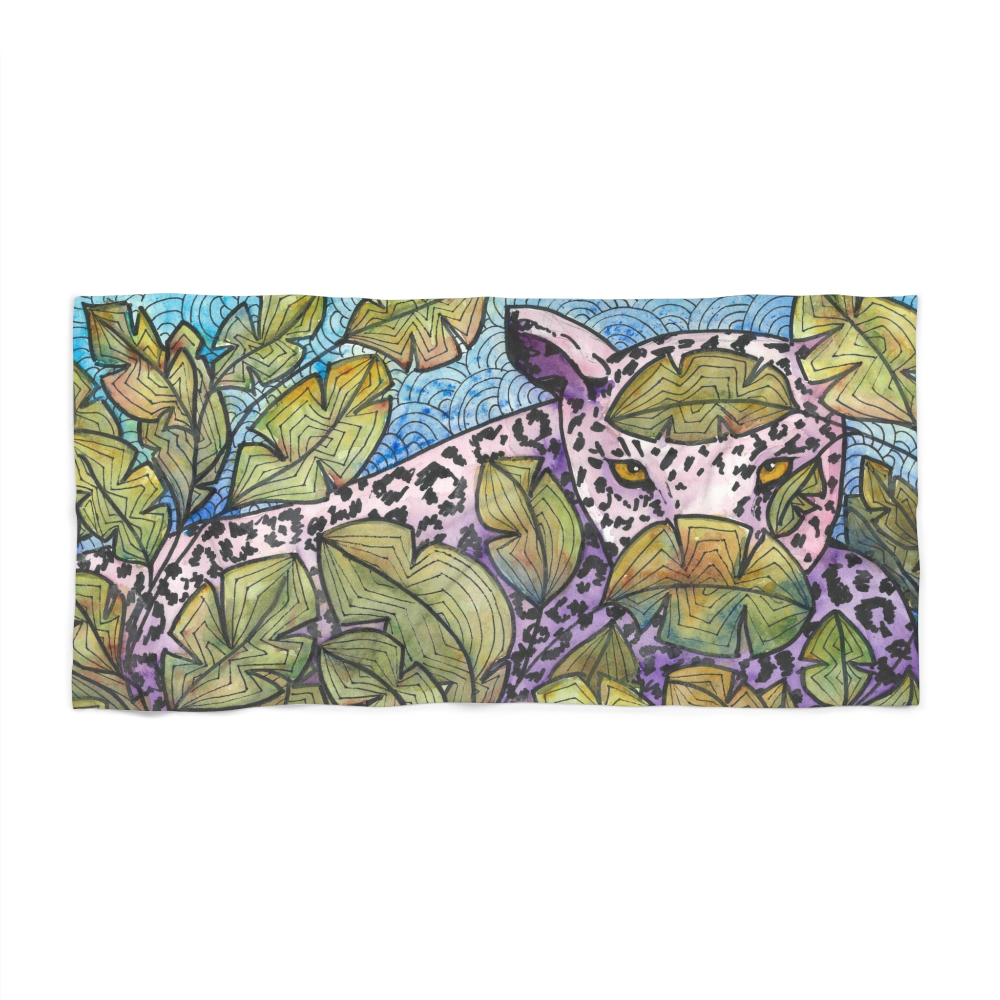 Colourful Abstract Beach Towels, Cotton Loop backing for Durability, 2 Sizes.  For Family and friends or a Special Gift #76 Purrfect Blend