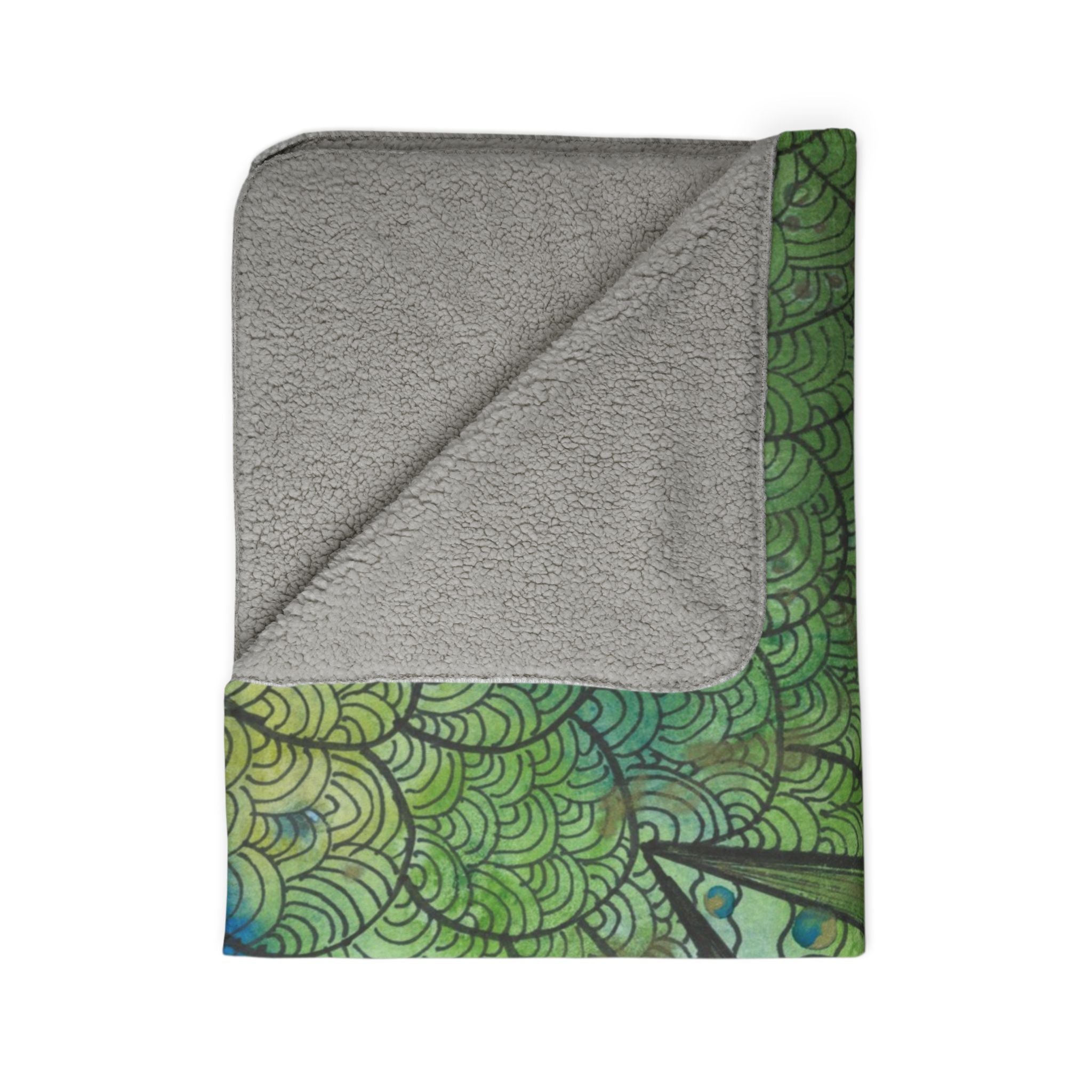 Fleece Throw Blanket, Textured Sherpa Underside, Hemmed, 2 Sizes. Colourful Abstract Design. Perfect for Bedroom, Living Room, or Special Gift #69 New Horizons