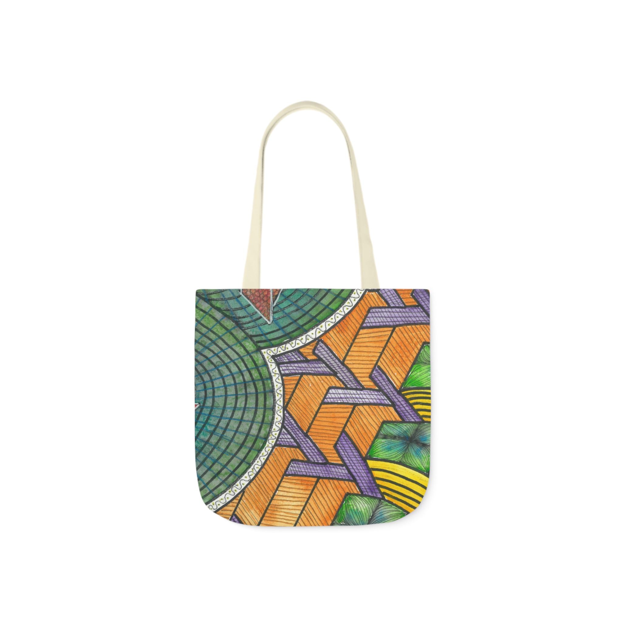 Canvas Tote Bags, Colourful Abstract Designs, 5-Color Straps, 3 Sizes.  For Family and friends or a Special Gift #31 T'Eye Land