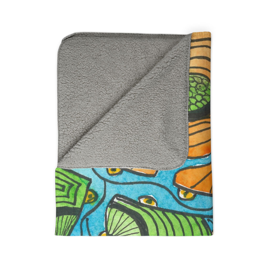 Fleece Throw Blanket, Textured Sherpa Underside, Hemmed, 2 Sizes. Colourful Abstract Design. Perfect for Bedroom, Living Room, or Special Gift #11 Todays The Day