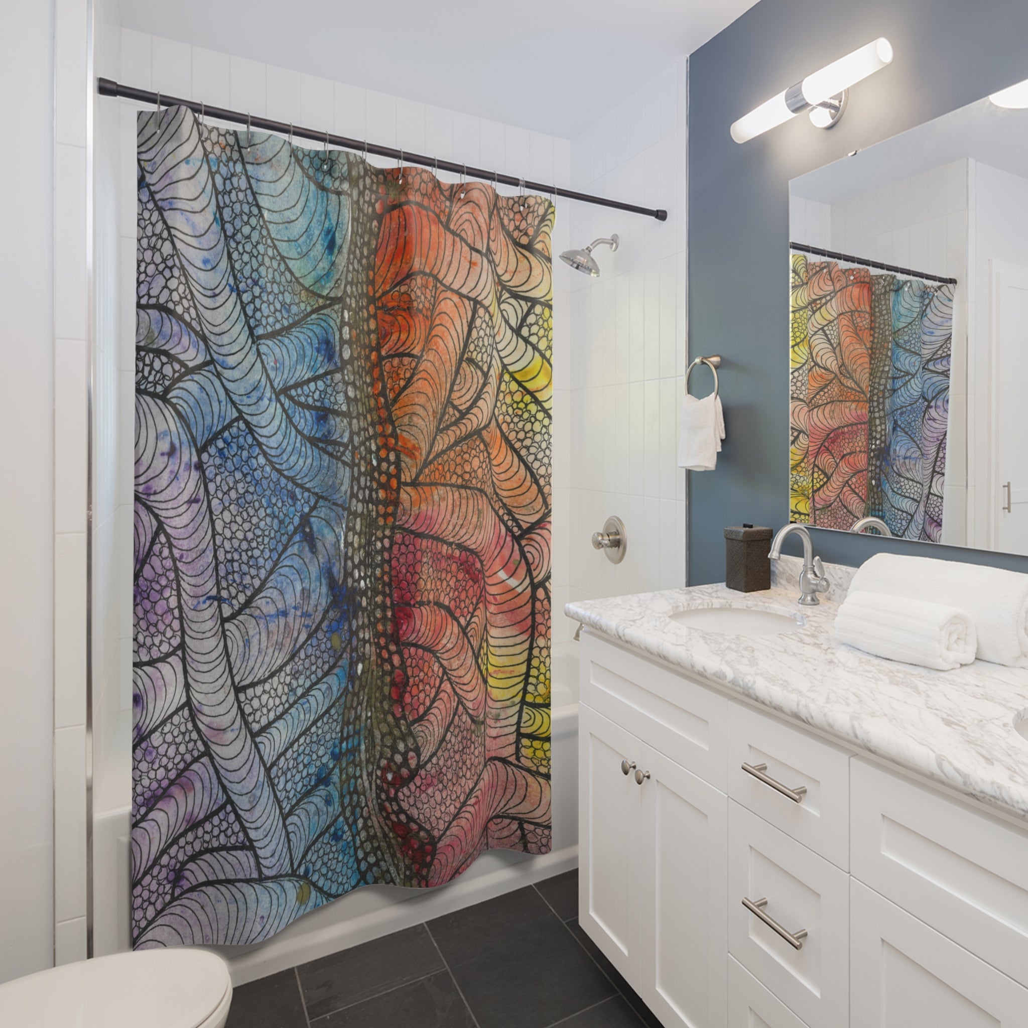 Beautiful Shower Curtains to Refresh Your Bathroom. Colourful Abstract Designs. Perfect For Your Bathroom or Special House-Warming Gift #72 After The End