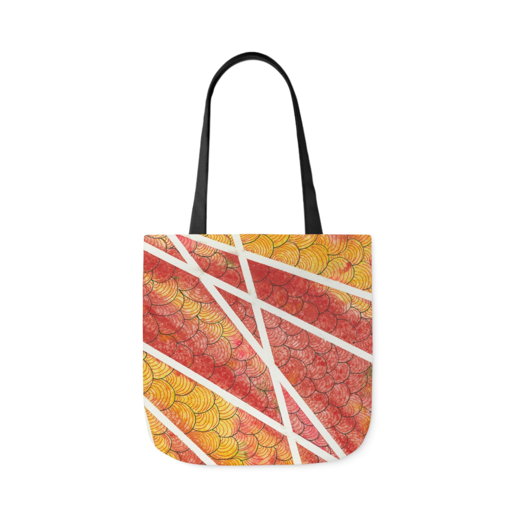 Canvas Tote Bags, Colourful Abstract Designs, 5-Color Straps, 3 Sizes.  For Family and friends or a Special Gift #67 Max Mimosa
