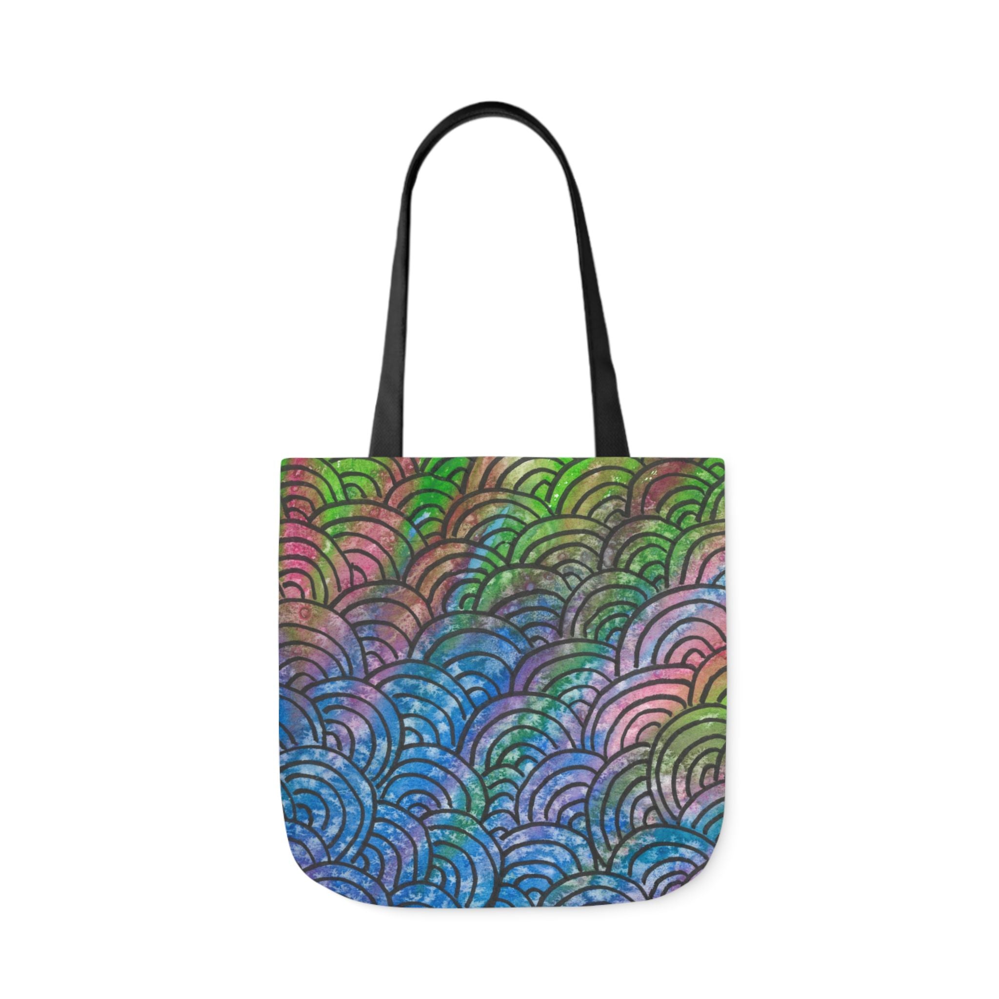 Canvas Tote Bags, Colourful Abstract Designs, 5-Color Straps, 3 Sizes.  For Family and friends or a Special Gift #84 Ah The Past
