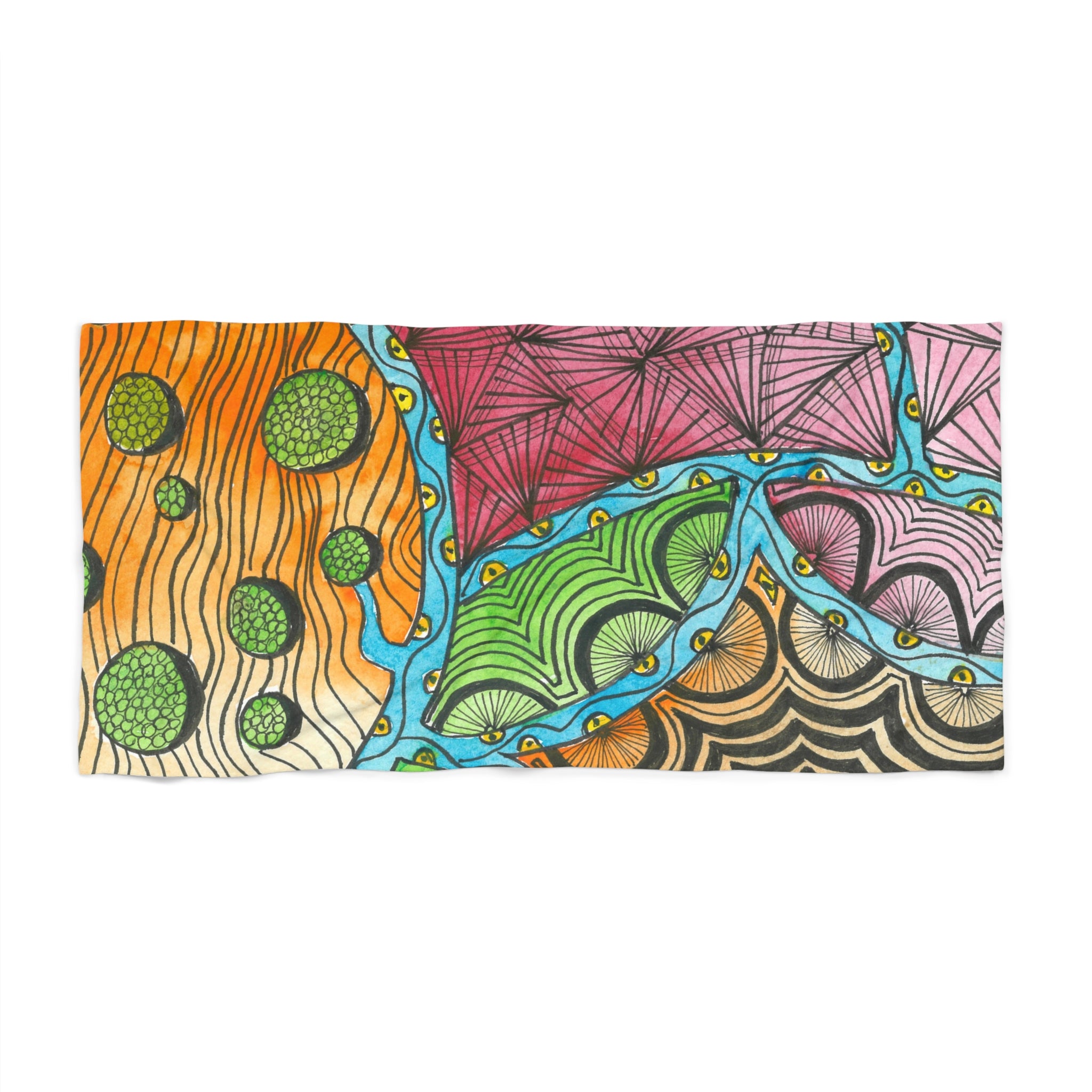 Colourful Abstract Beach Towels, Cotton Loop backing for Durability, 2 Sizes.  For Family and friends or a Special Gift #11 Today's The Day