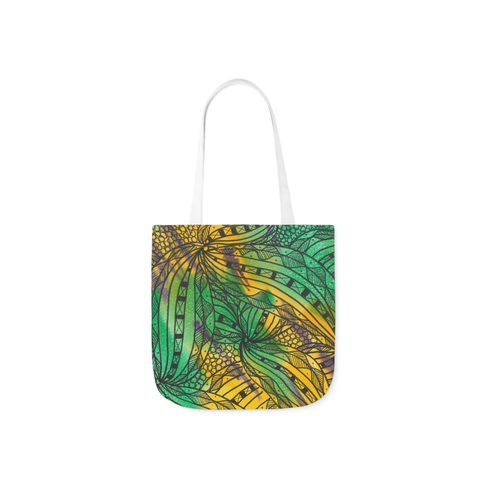 Canvas Tote Bags, Colourful Abstract Designs, 5-Color Straps, 3 Sizes.  For Family and friends or a Special Gift #37 Shrubbery