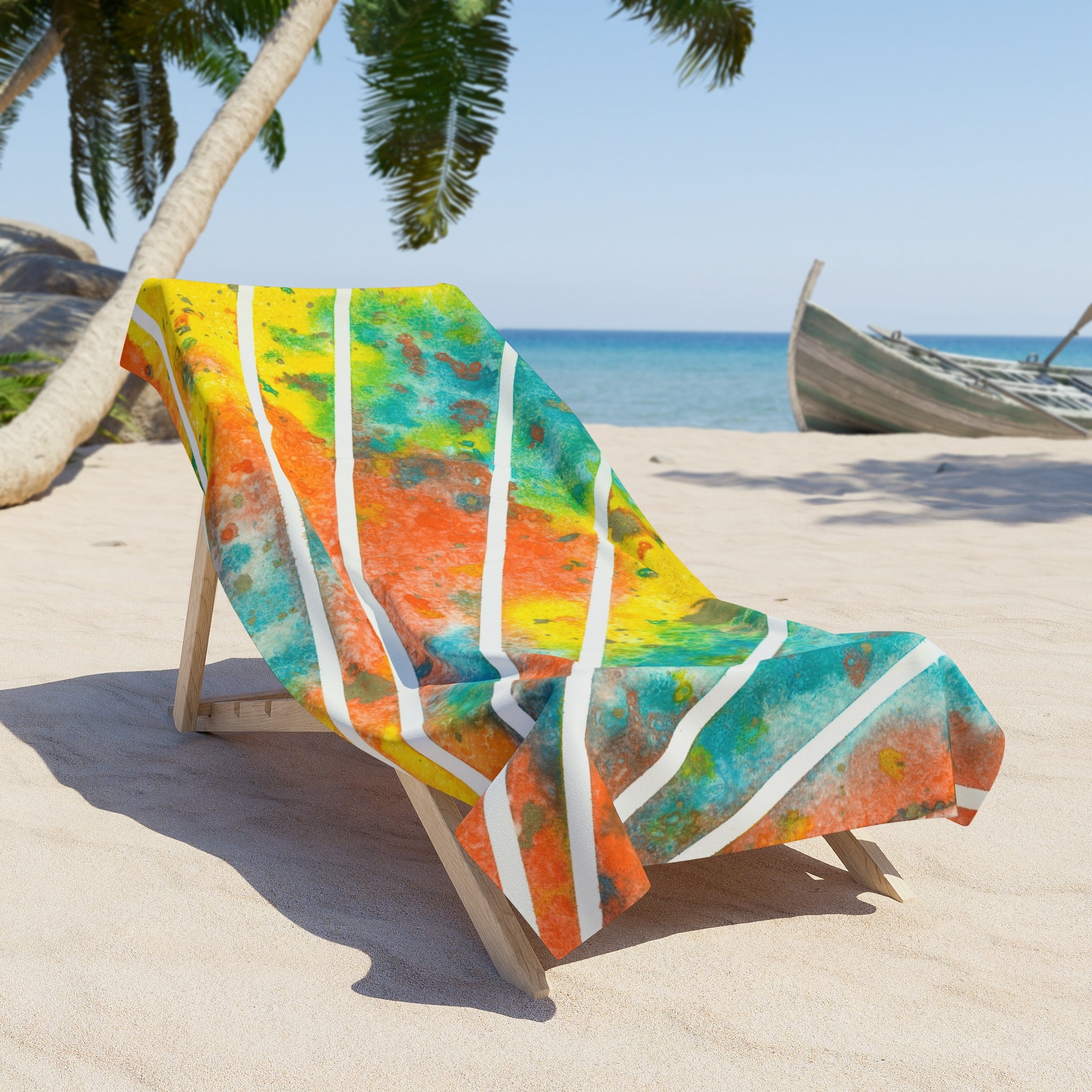 Colourful Abstract Beach Towels, Cotton Loop backing for Durability, 2 Sizes.  For Family and friends or a Special Gift #101 Your Energy Radiates